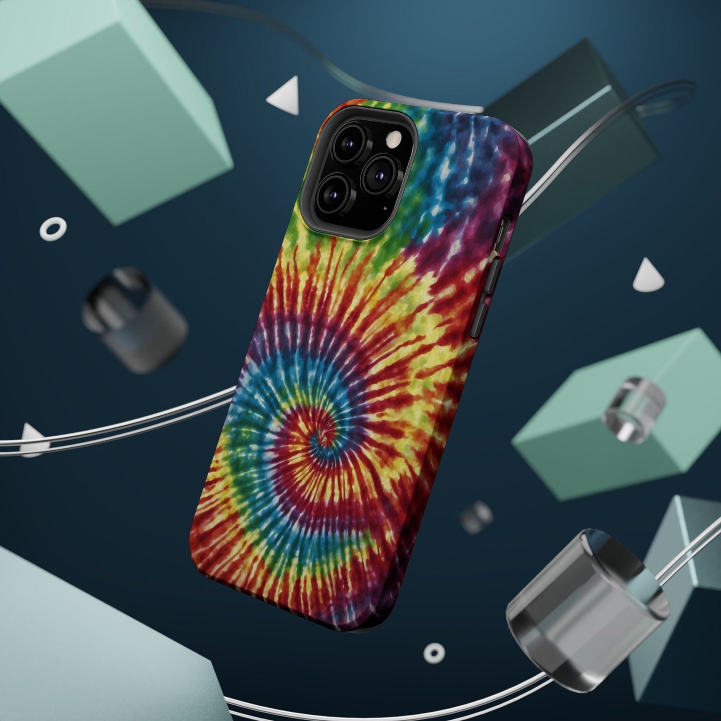 Vibrant Spiral Tie - Dye MagSafe Case – Retro Rainbow Design - BOGO Cases