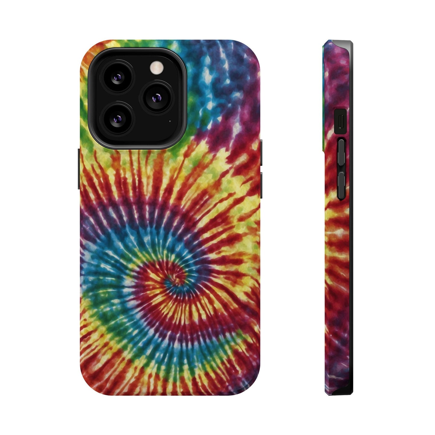 Vibrant Spiral Tie - Dye MagSafe Case – Retro Rainbow Design - BOGO Cases