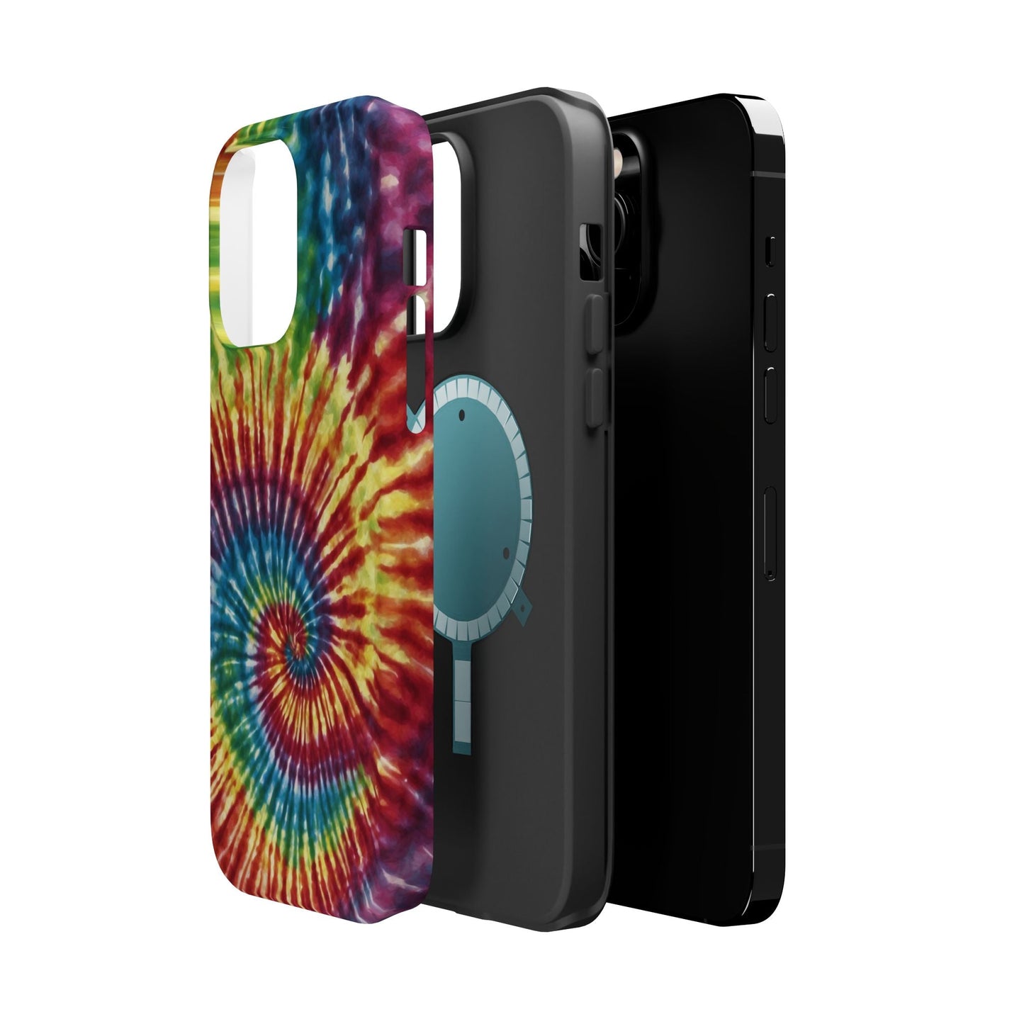 Vibrant Spiral Tie - Dye MagSafe Case – Retro Rainbow Design - BOGO Cases