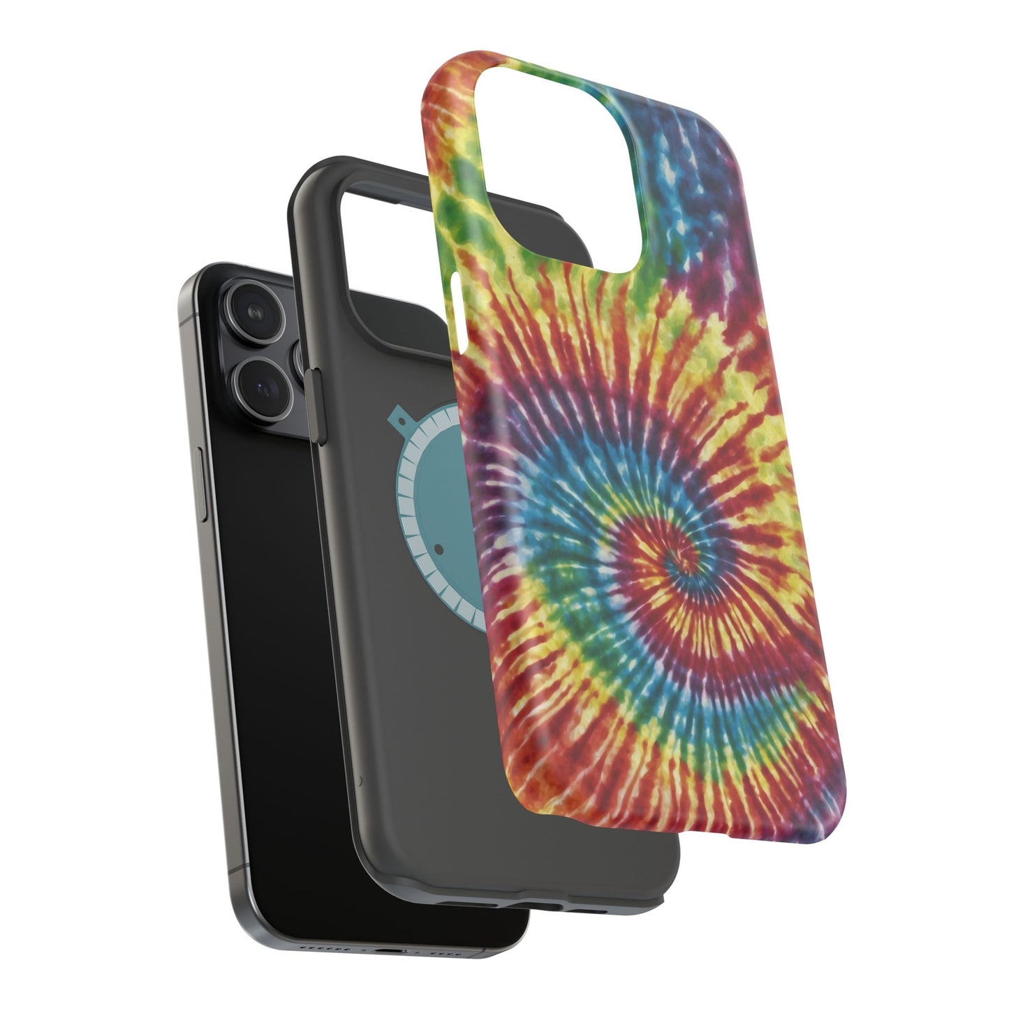 Vibrant Spiral Tie - Dye MagSafe Case – Retro Rainbow Design - BOGO Cases