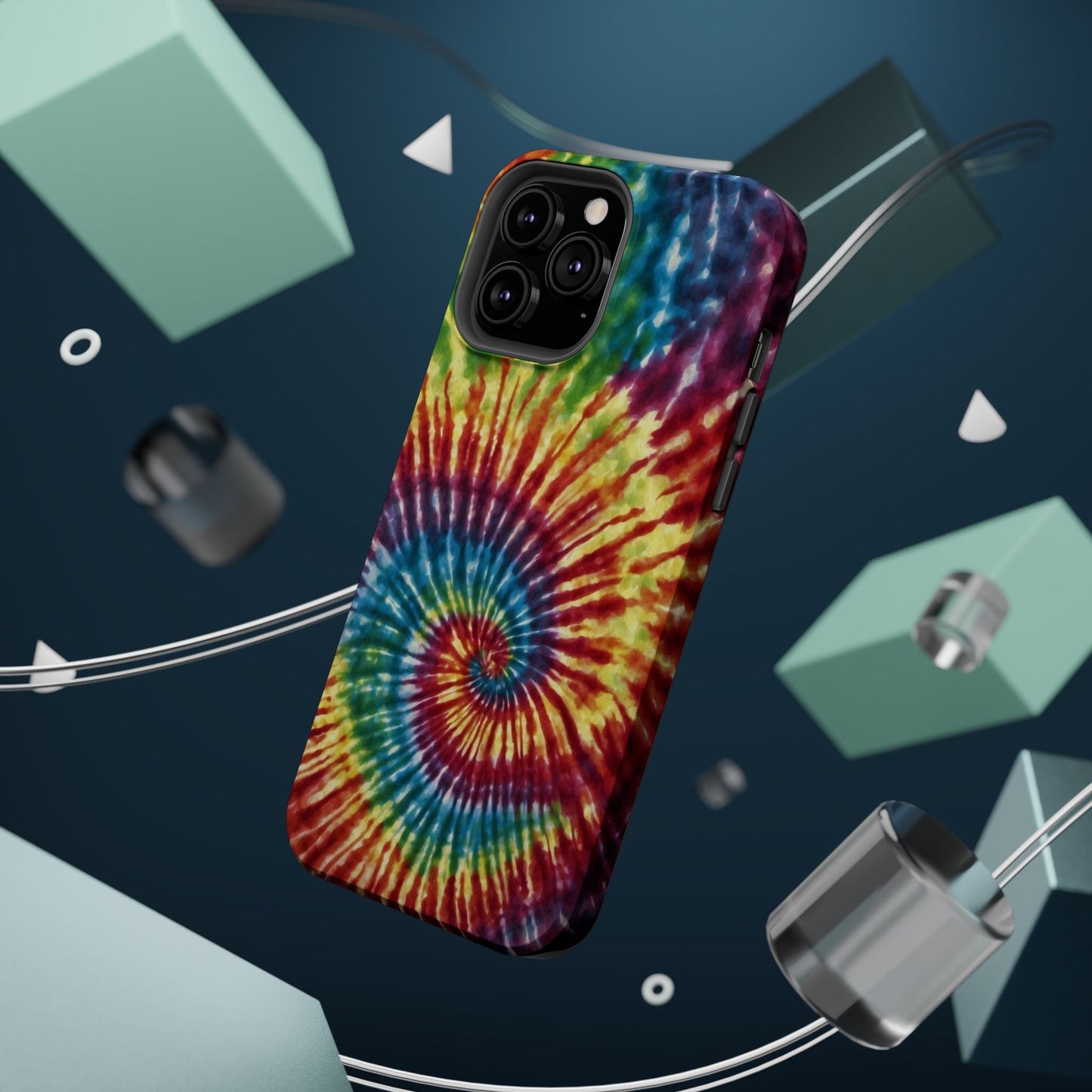 Vibrant Spiral Tie - Dye MagSafe Case – Retro Rainbow Design - BOGO Cases
