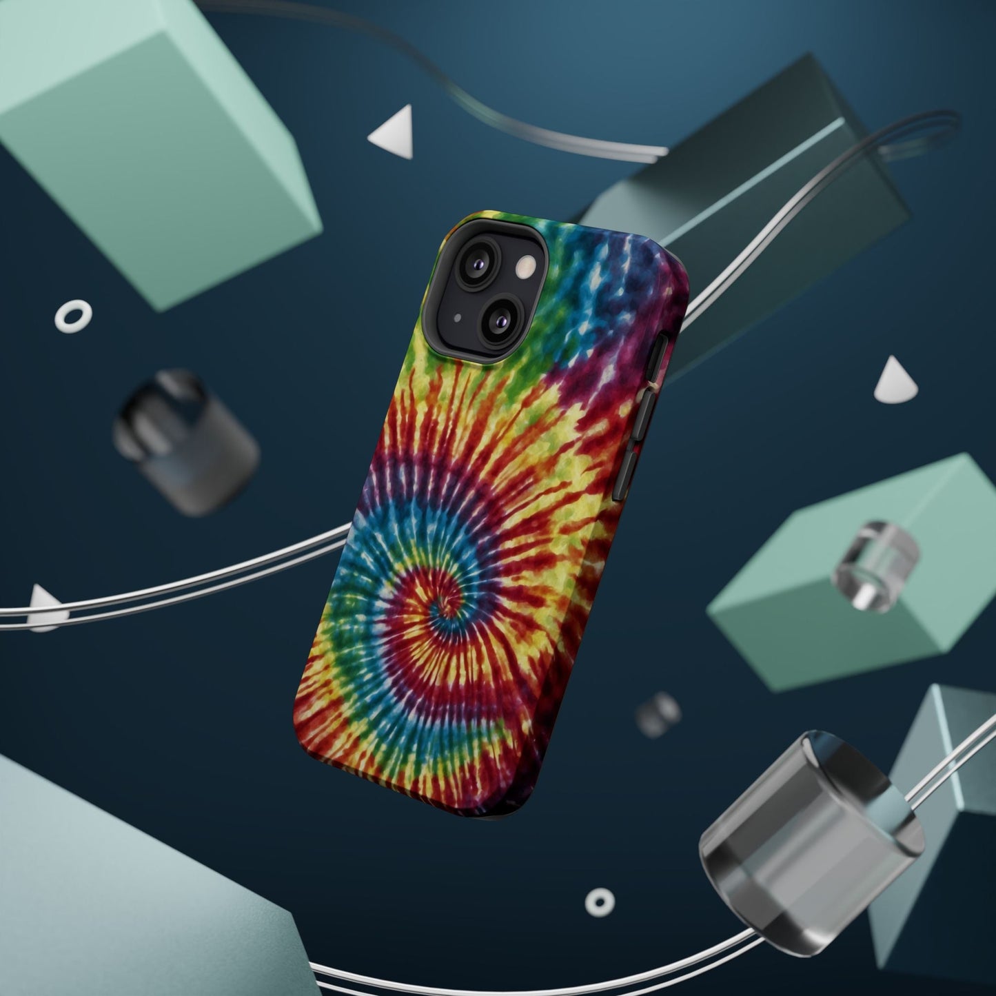 Vibrant Spiral Tie - Dye MagSafe Case – Retro Rainbow Design - BOGO Cases