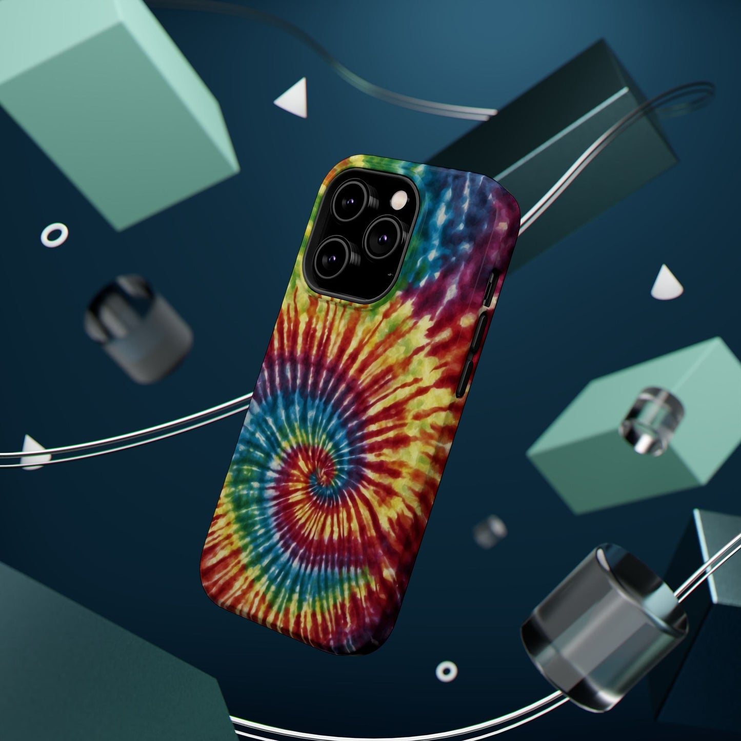 Vibrant Spiral Tie - Dye MagSafe Case – Retro Rainbow Design - BOGO Cases