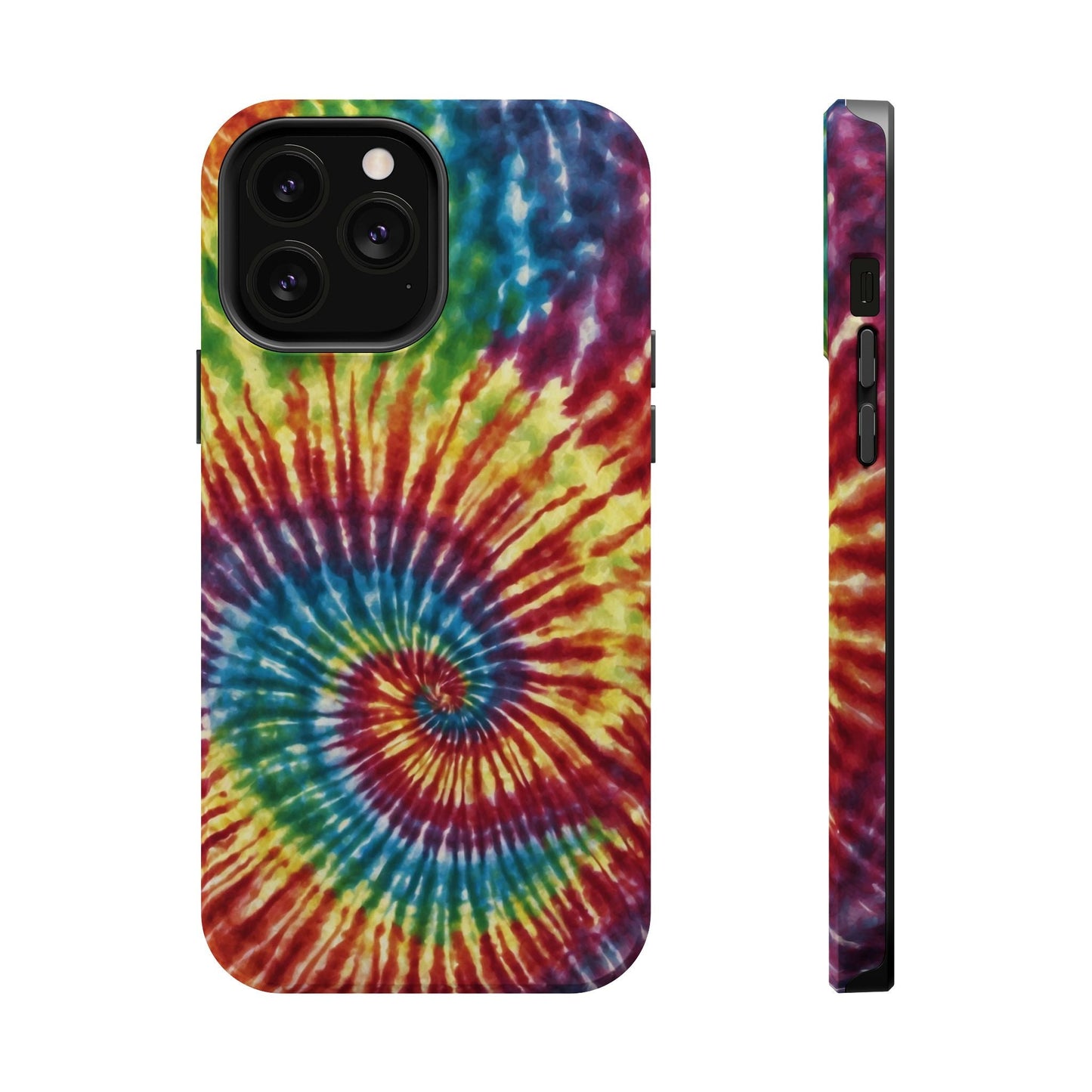 Vibrant Spiral Tie - Dye MagSafe Case – Retro Rainbow Design - BOGO Cases