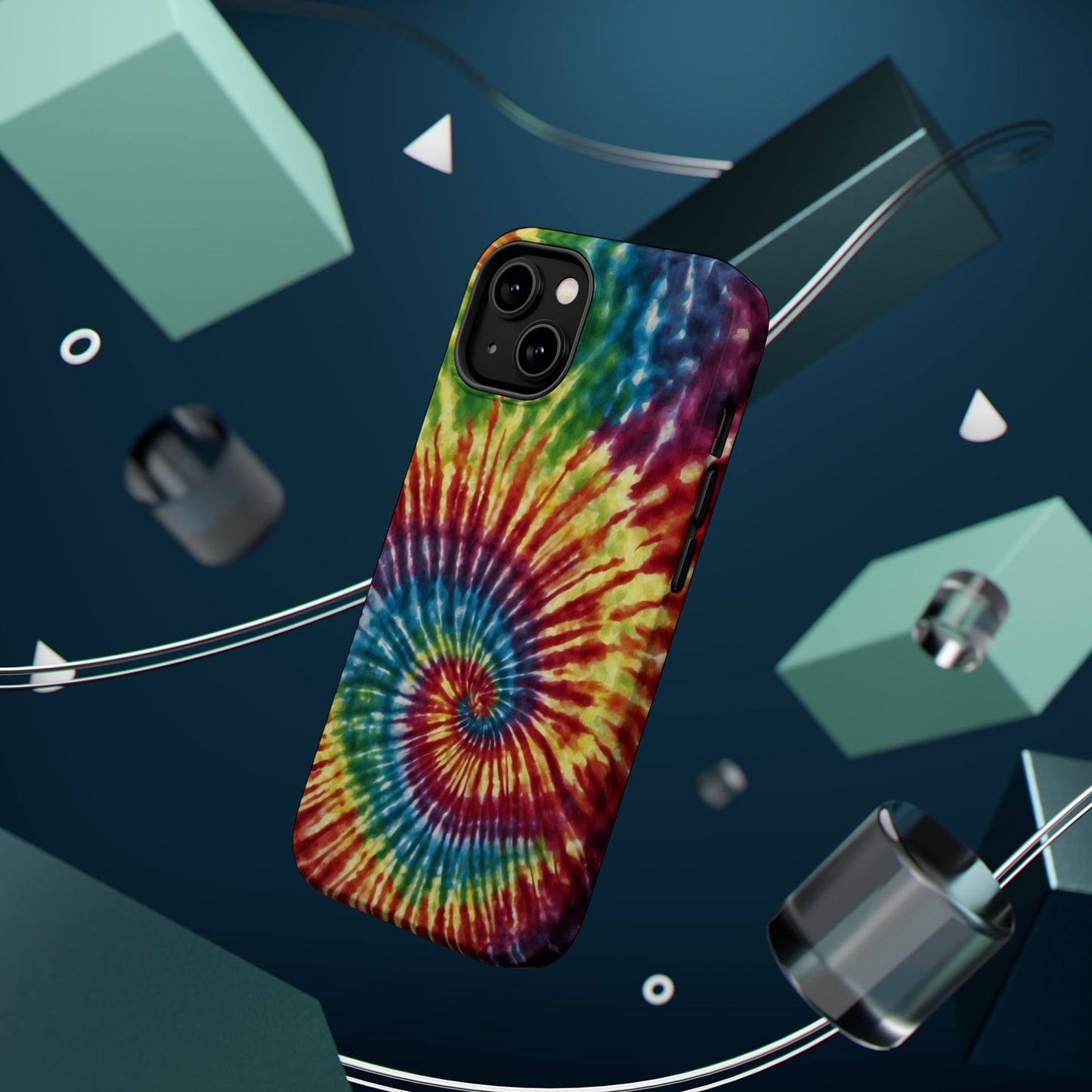 Vibrant Spiral Tie - Dye MagSafe Case – Retro Rainbow Design - BOGO Cases