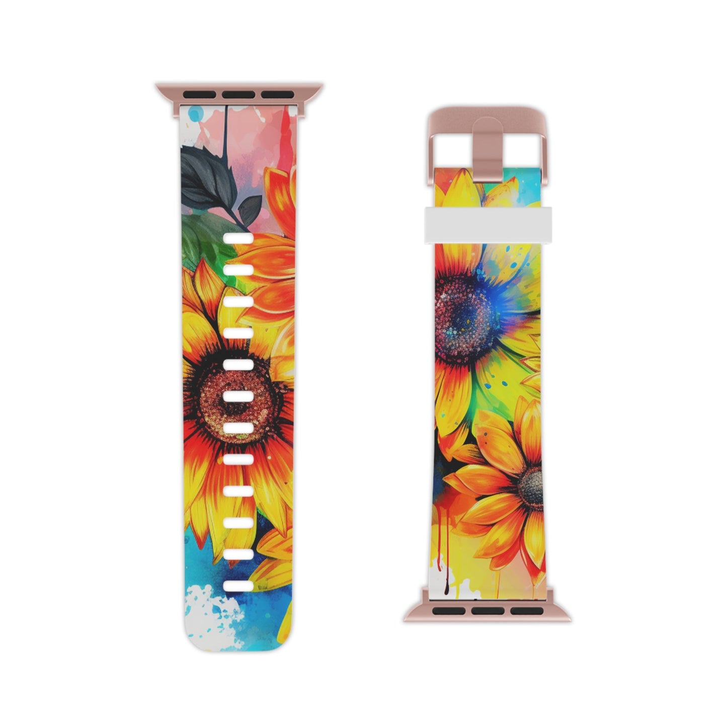 Vibrant Sunflower Splash Apple Watch Band - BOGO Cases
