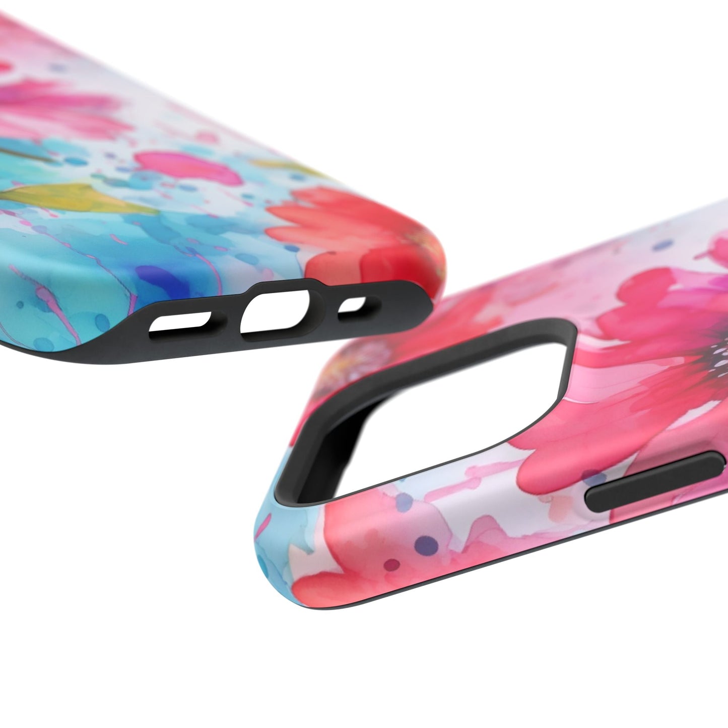Vibrant Watercolor Red & Pink Floral - MagSafe iPhone Case - BOGO Cases