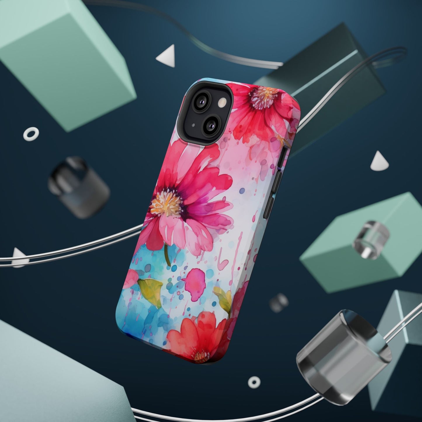 Vibrant Watercolor Red & Pink Floral - MagSafe iPhone Case - BOGO Cases