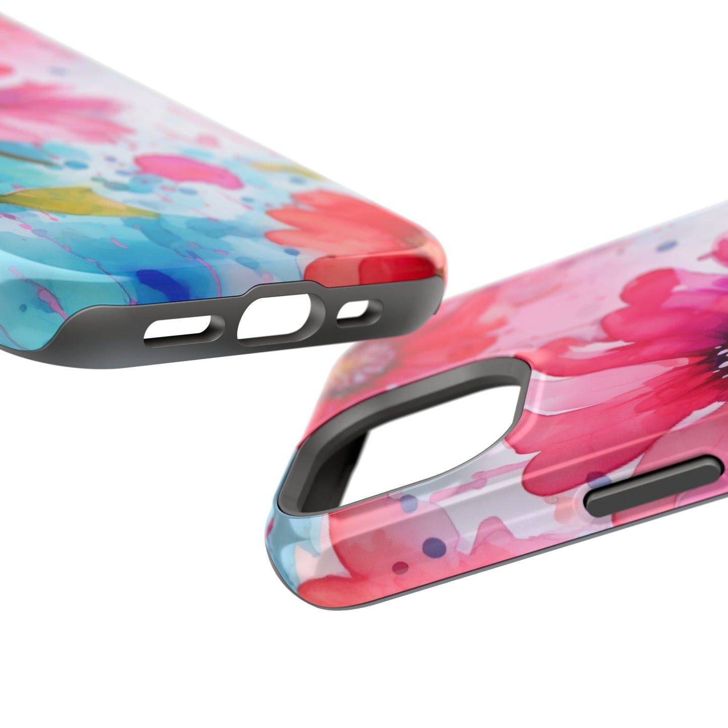 Vibrant Watercolor Red & Pink Floral - MagSafe iPhone Case - BOGO Cases