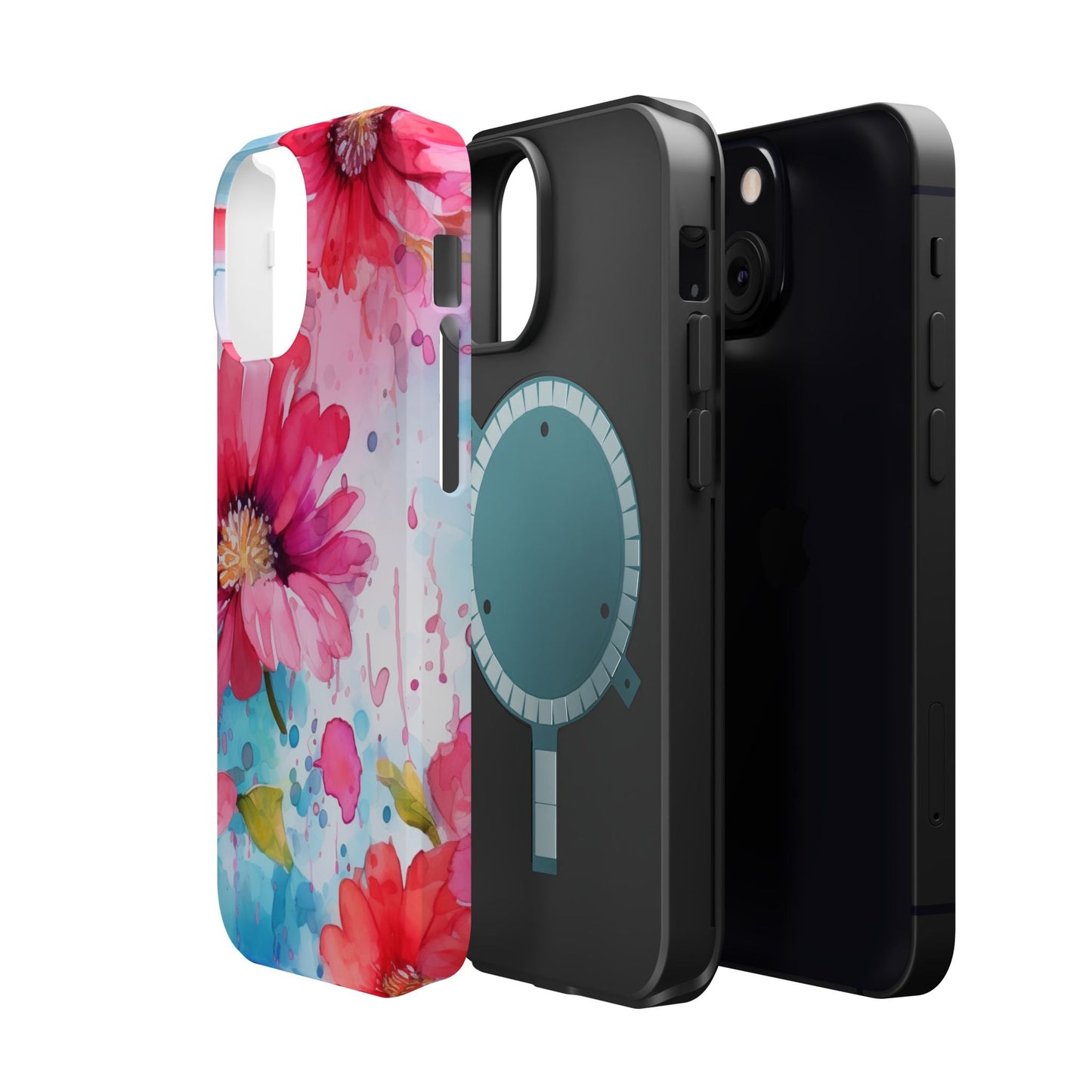 Vibrant Watercolor Red & Pink Floral - MagSafe iPhone Case - BOGO Cases
