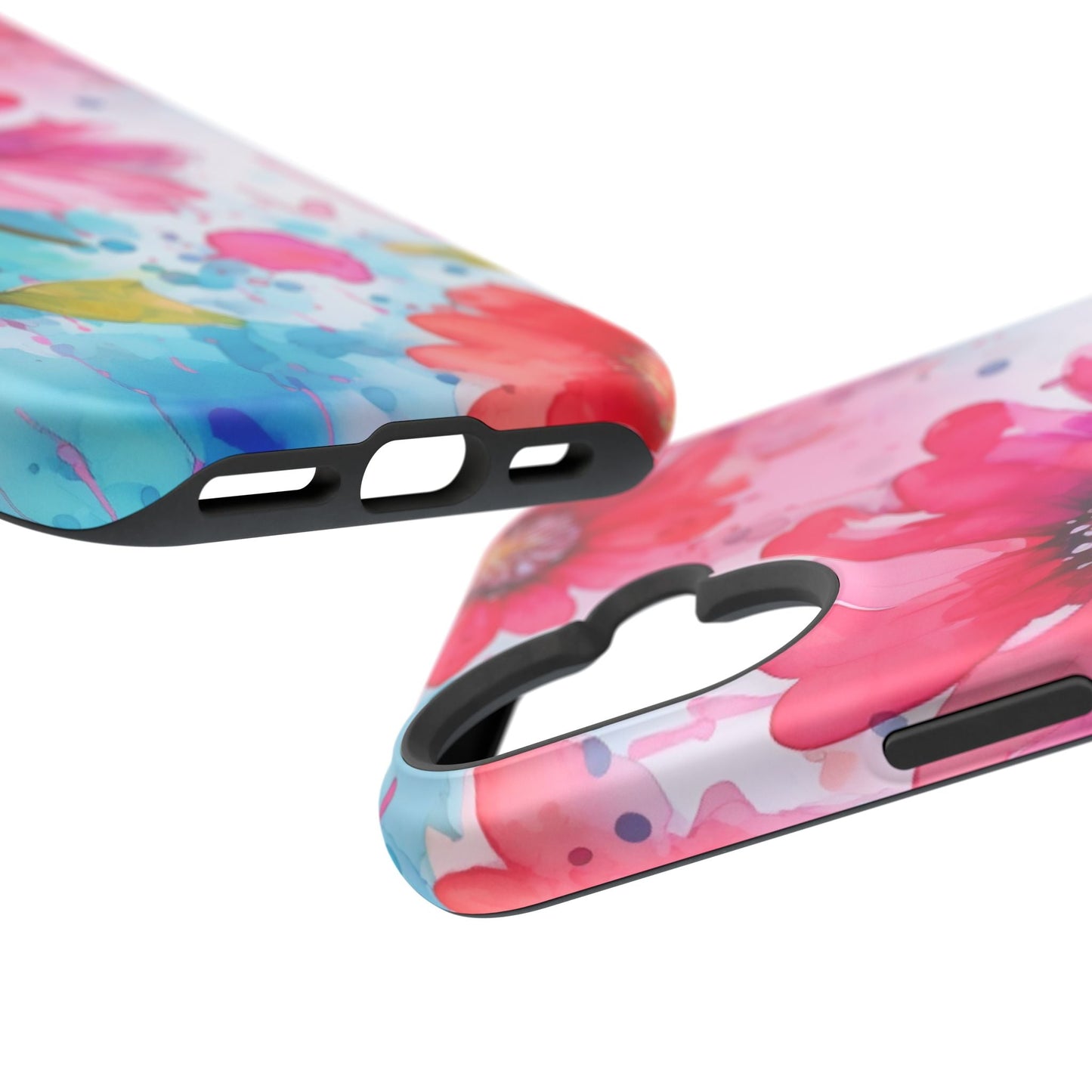 Vibrant Watercolor Red & Pink Floral - MagSafe iPhone Case - BOGO Cases
