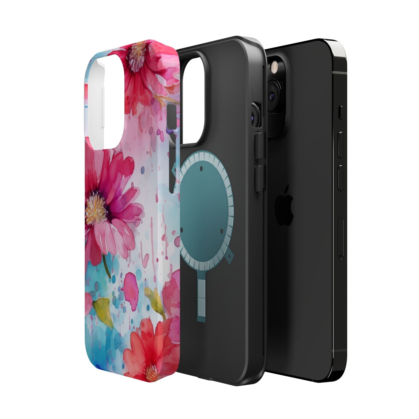 Vibrant Watercolor Red & Pink Floral - MagSafe iPhone Case - BOGO Cases