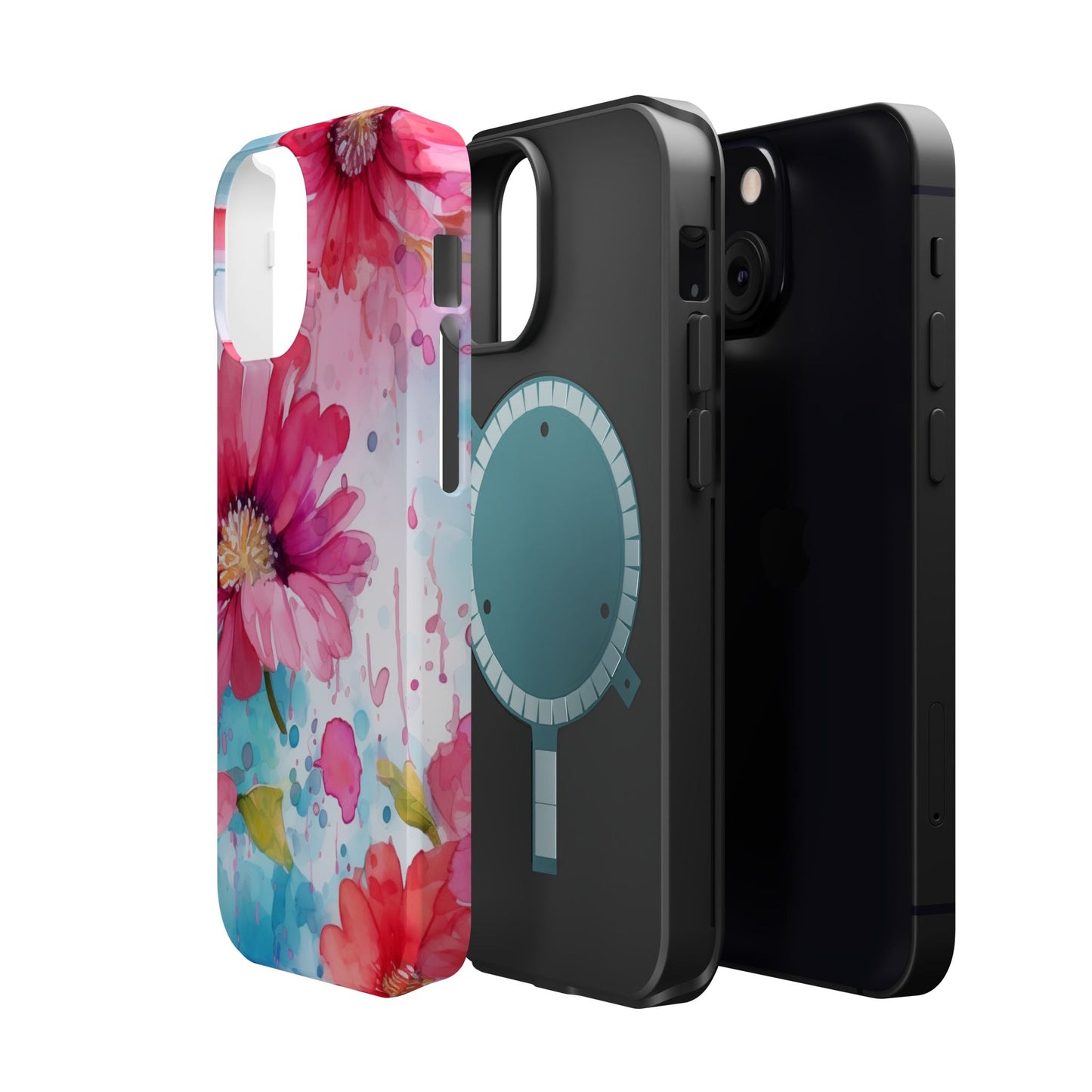 Vibrant Watercolor Red & Pink Floral - MagSafe iPhone Case - BOGO Cases