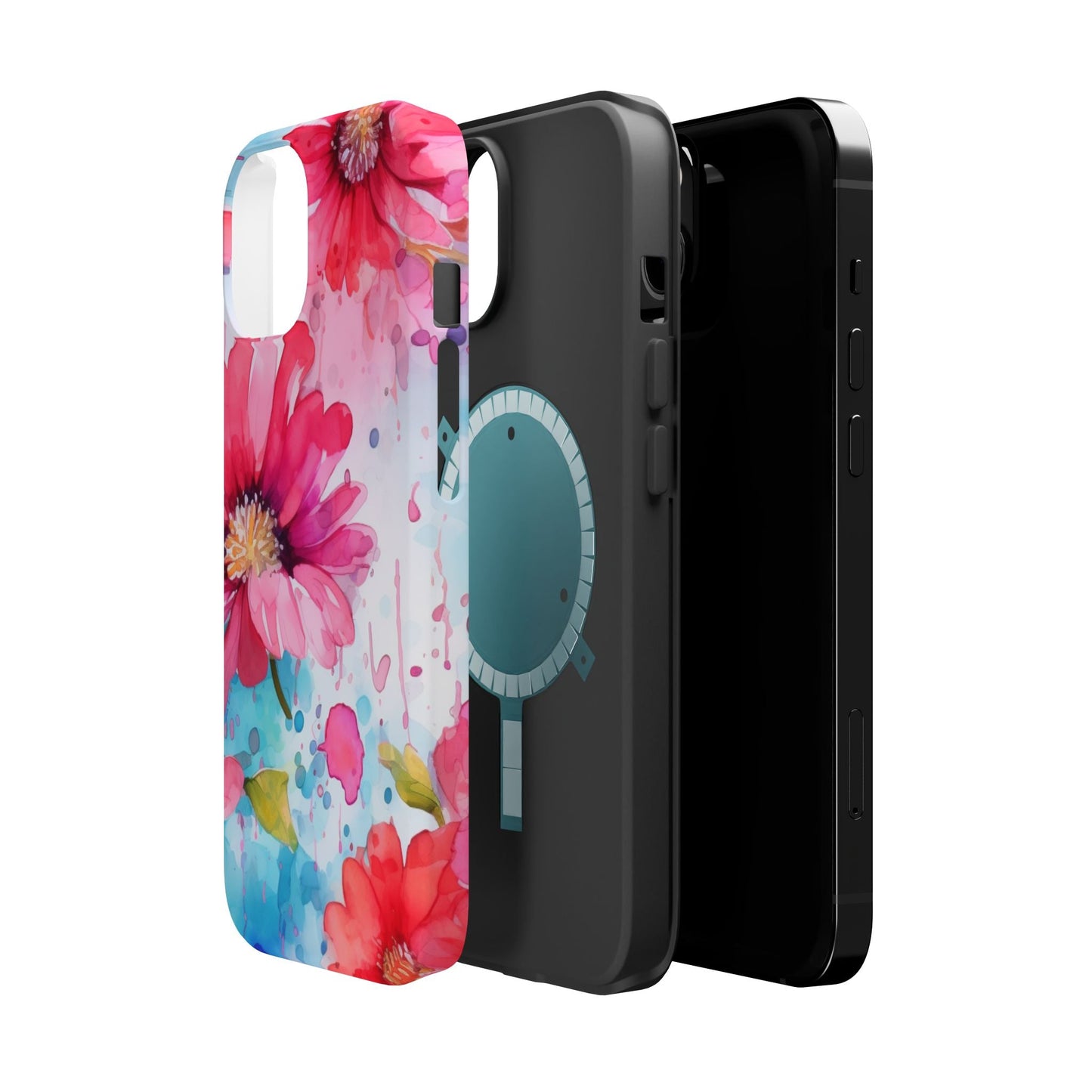 Vibrant Watercolor Red & Pink Floral - MagSafe iPhone Case - BOGO Cases