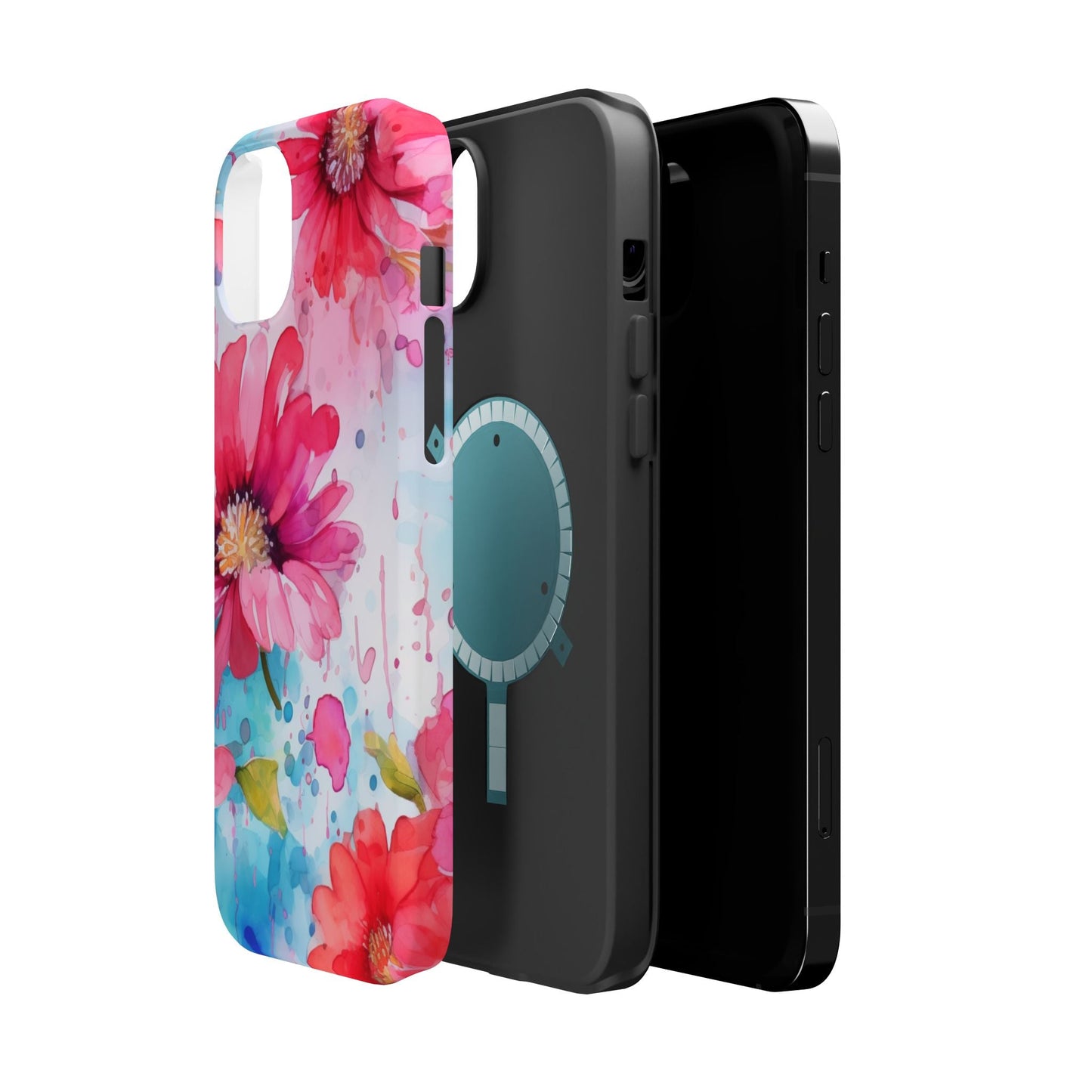 Vibrant Watercolor Red & Pink Floral - MagSafe iPhone Case - BOGO Cases