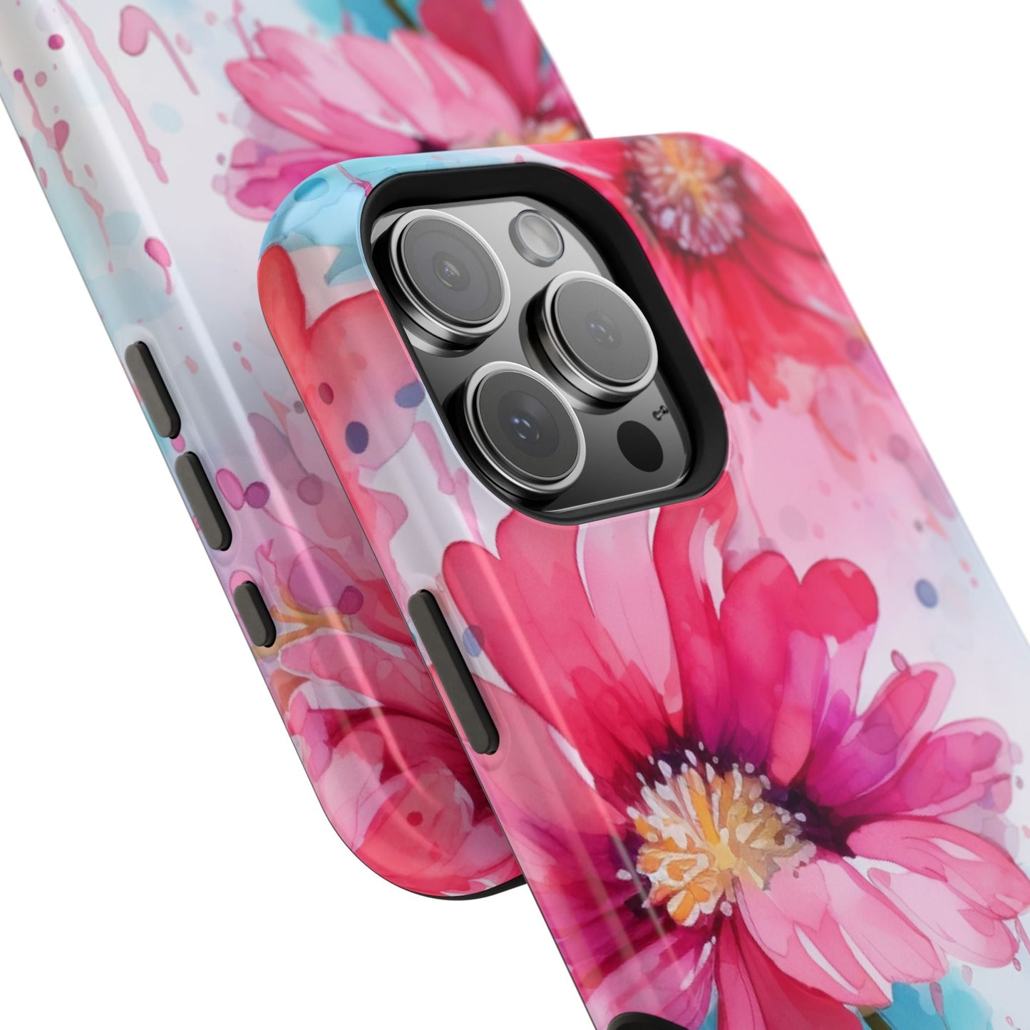 Vibrant Watercolor Red & Pink Floral - MagSafe iPhone Case - BOGO Cases