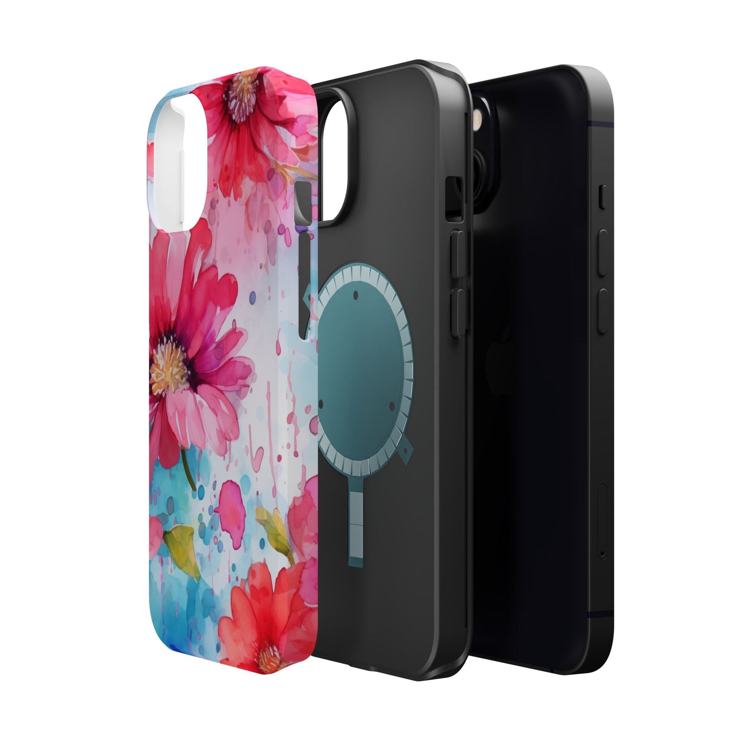 Vibrant Watercolor Red & Pink Floral - MagSafe iPhone Case - BOGO Cases