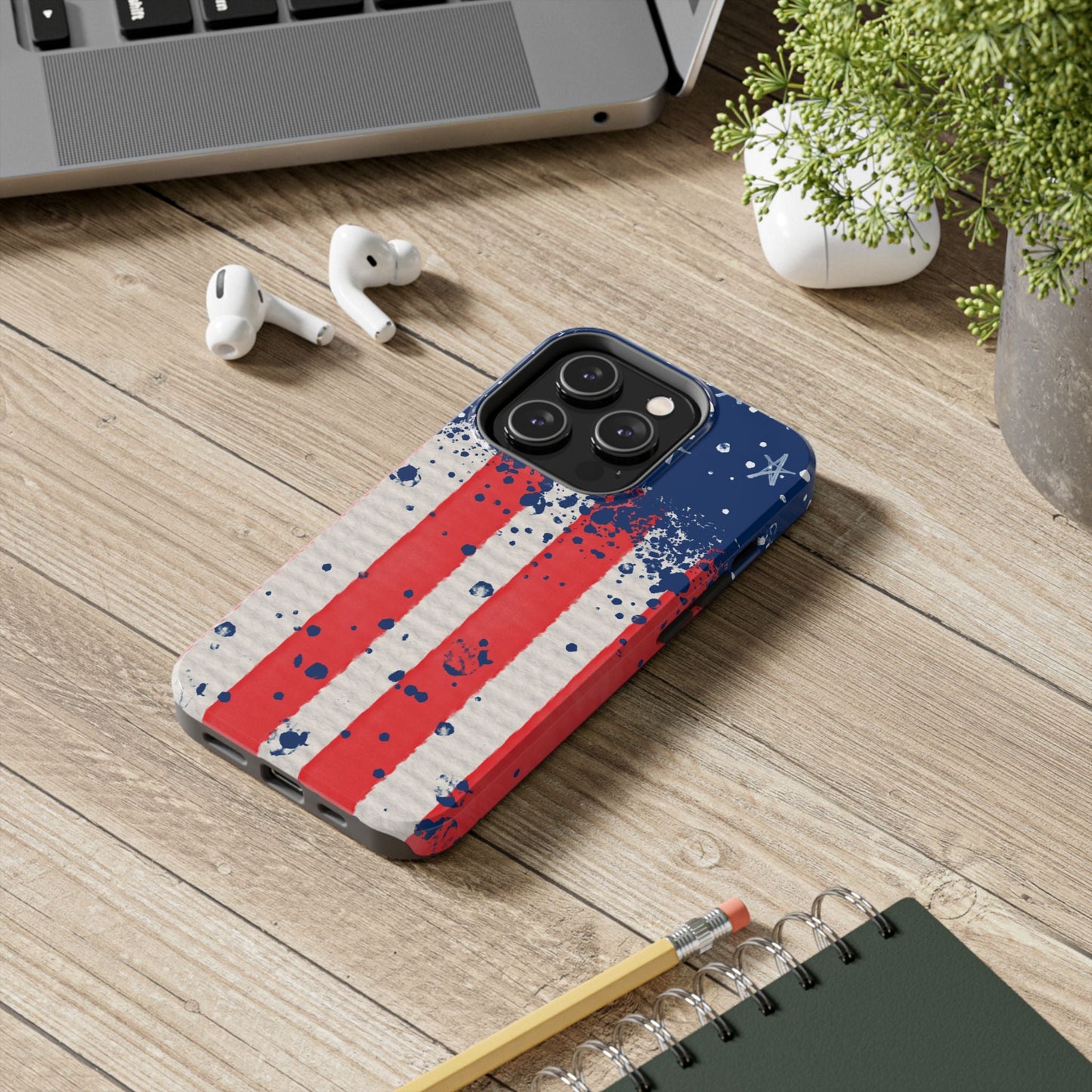 Vintage American Flag Splatter โ iPhone Series Case - BOGO Cases