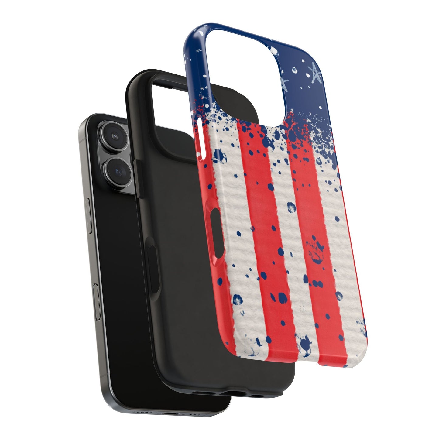 Vintage American Flag Splatter โ iPhone Series Case - BOGO Cases