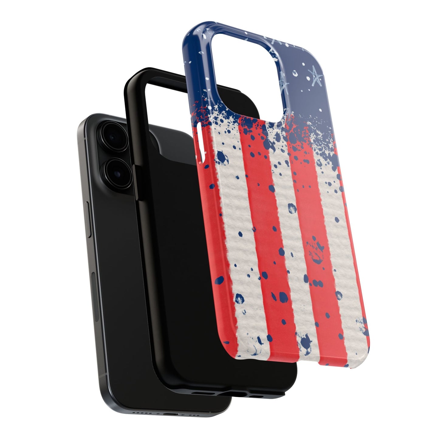 Vintage American Flag Splatter โ iPhone Series Case - BOGO Cases