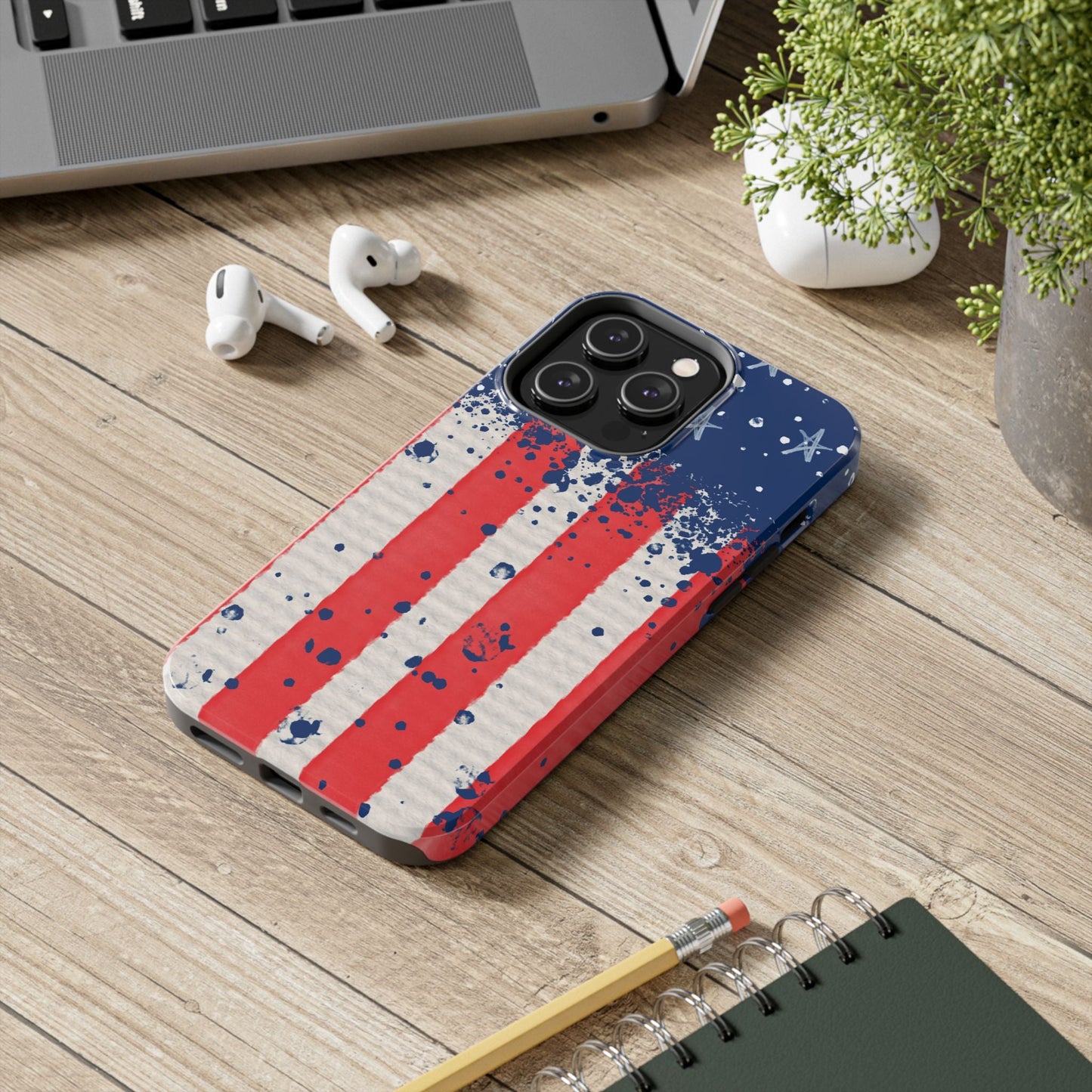 Vintage American Flag Splatter โ iPhone Series Case - BOGO Cases