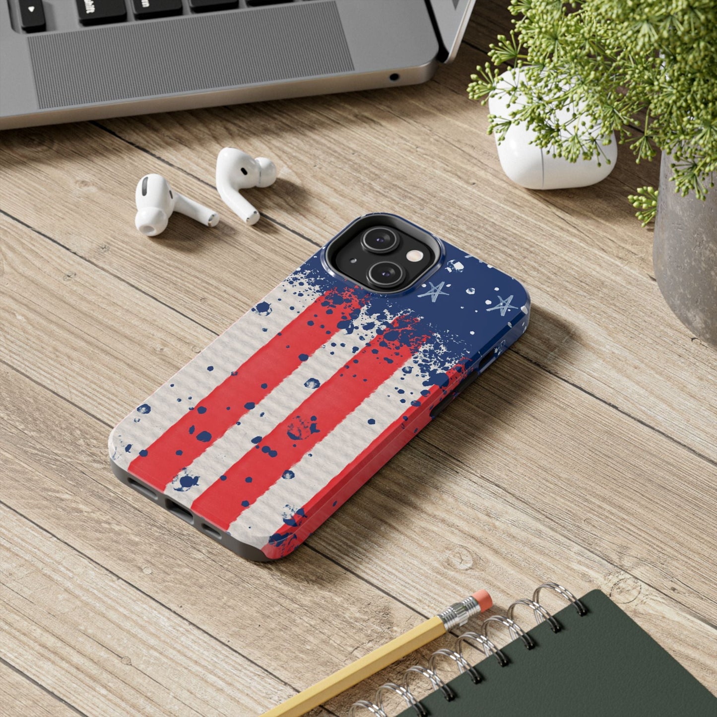 Vintage American Flag Splatter โ iPhone Series Case - BOGO Cases