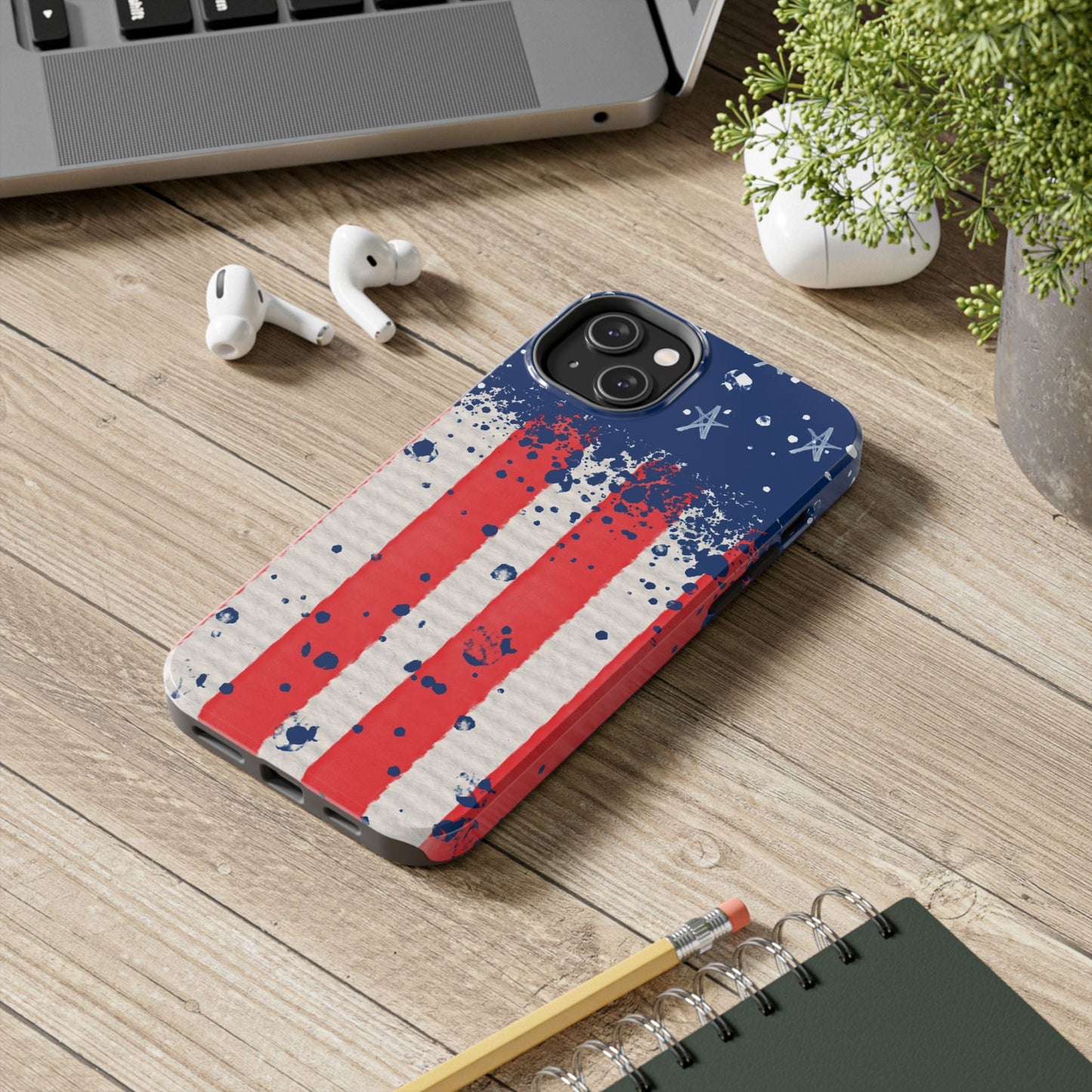 Vintage American Flag Splatter โ iPhone Series Case - BOGO Cases