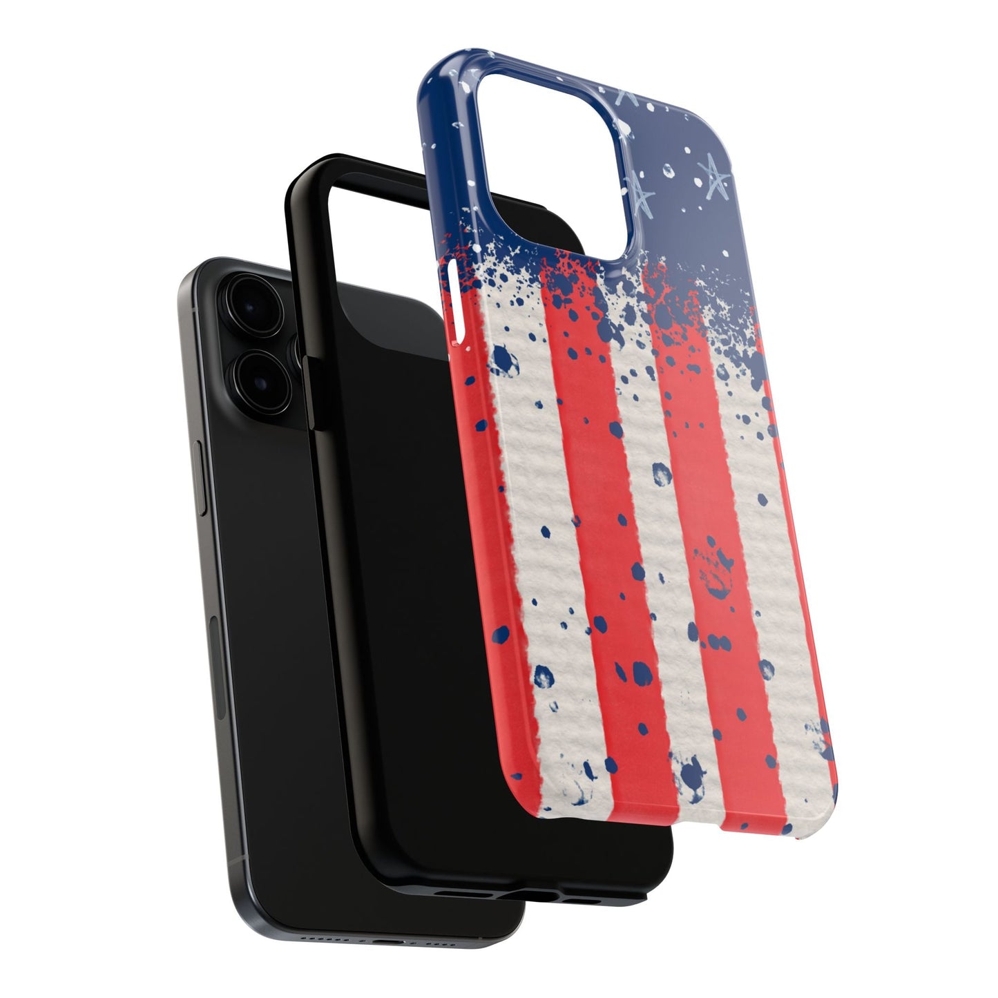 Vintage American Flag Splatter โ iPhone Series Case - BOGO Cases