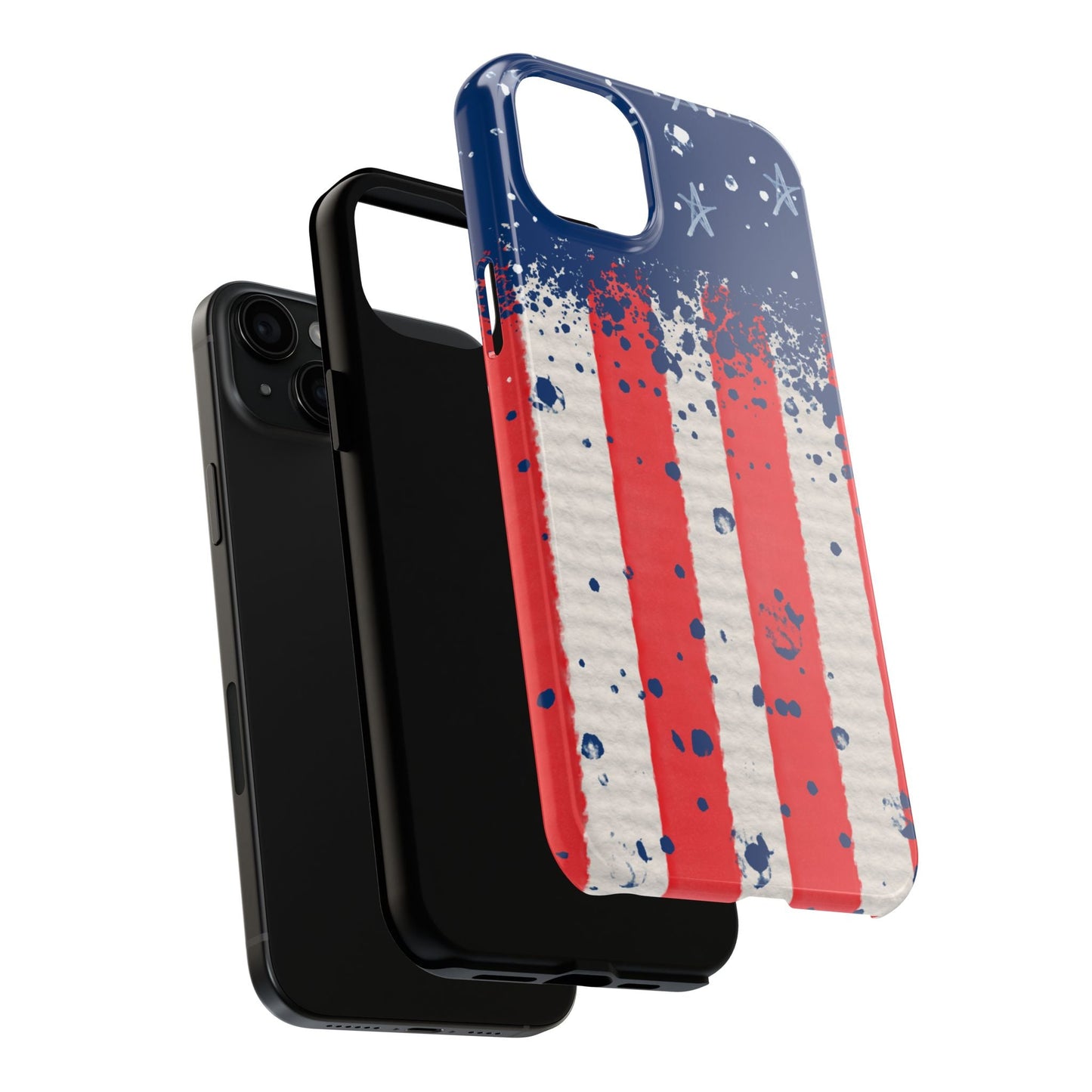 Vintage American Flag Splatter โ iPhone Series Case - BOGO Cases