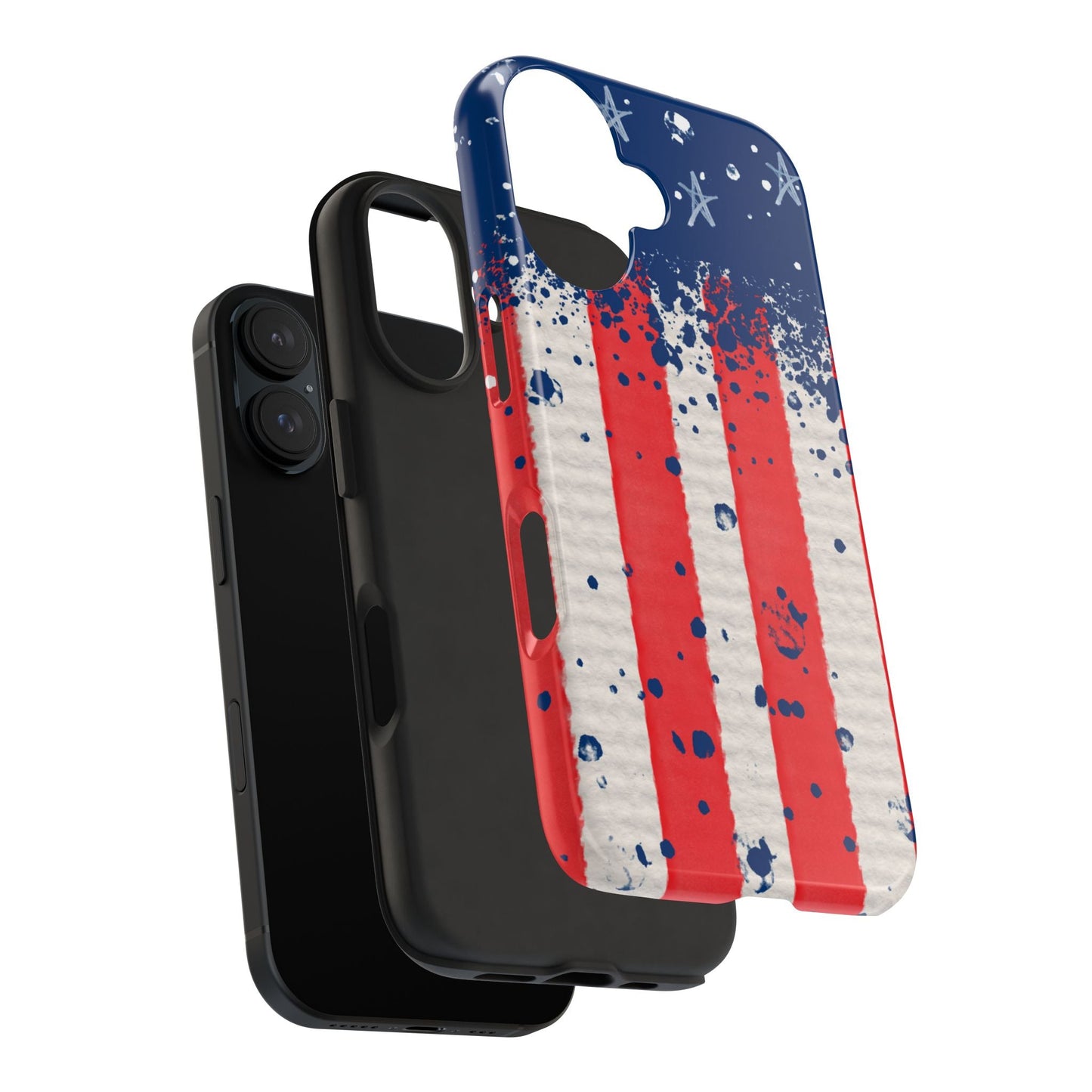 Vintage American Flag Splatter โ iPhone Series Case - BOGO Cases
