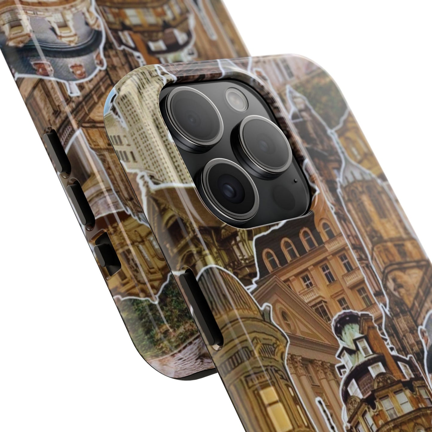 Vintage Architectural Collage iPhone Case – Tough Dual - Layer Protection with Matte Finish - BOGO Cases