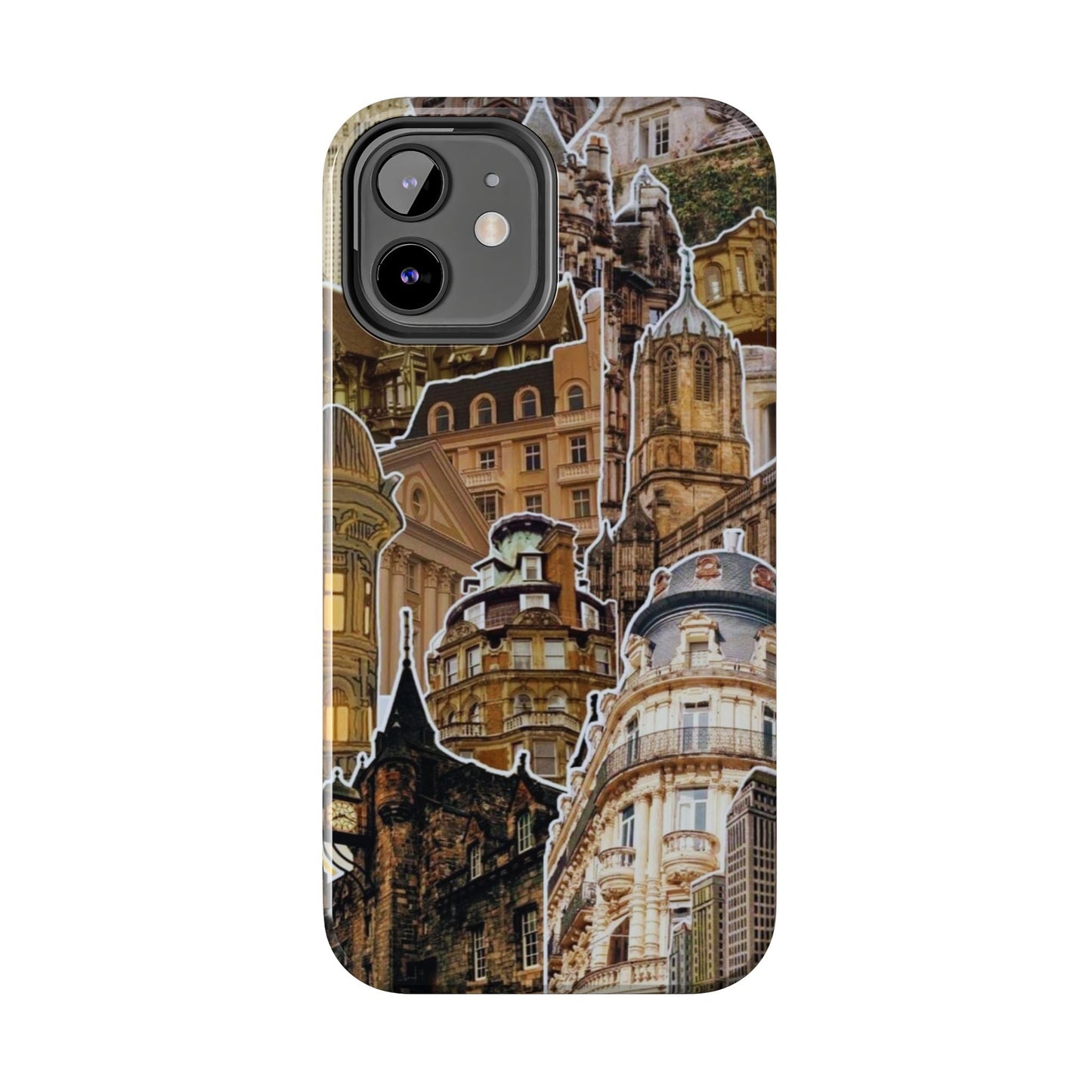 Vintage Architectural Collage iPhone Case – Tough Dual - Layer Protection with Matte Finish - BOGO Cases