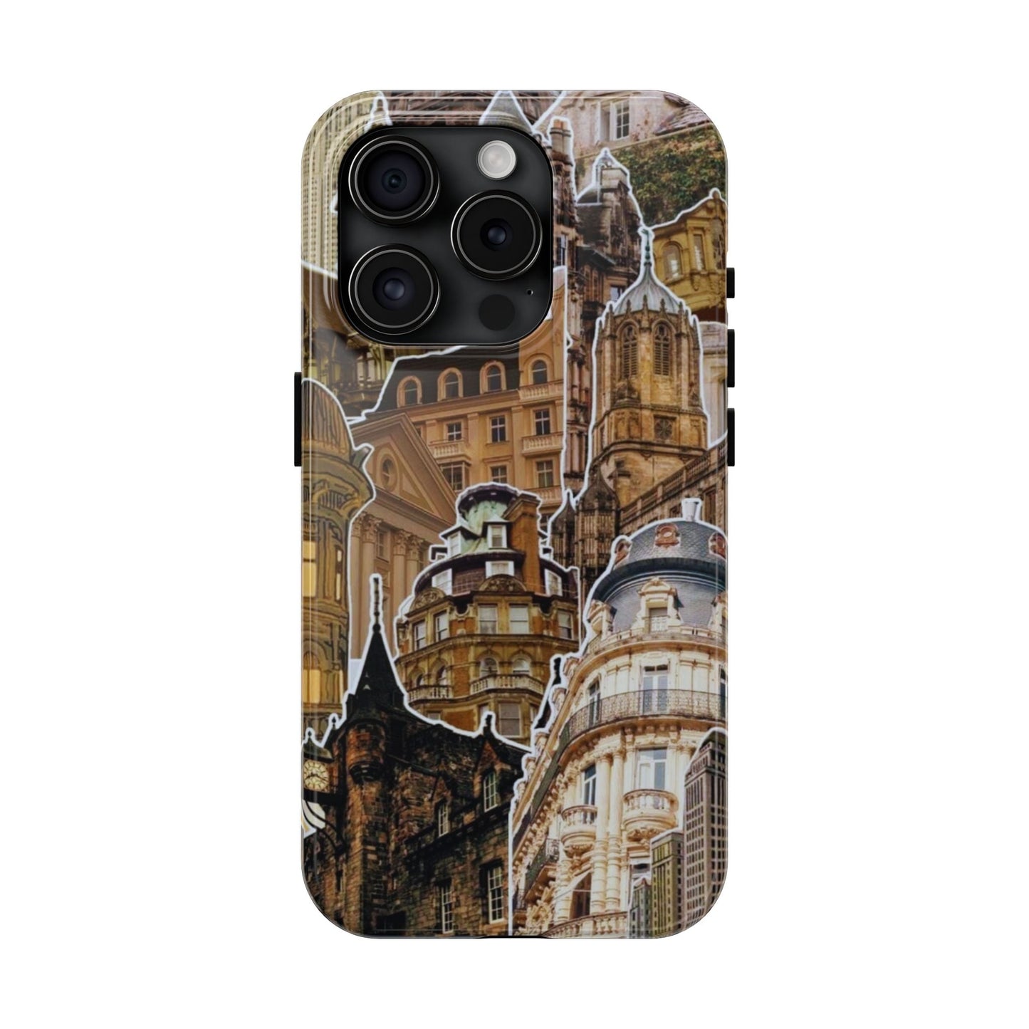 Vintage Architectural Collage iPhone Case – Tough Dual - Layer Protection with Matte Finish - BOGO Cases