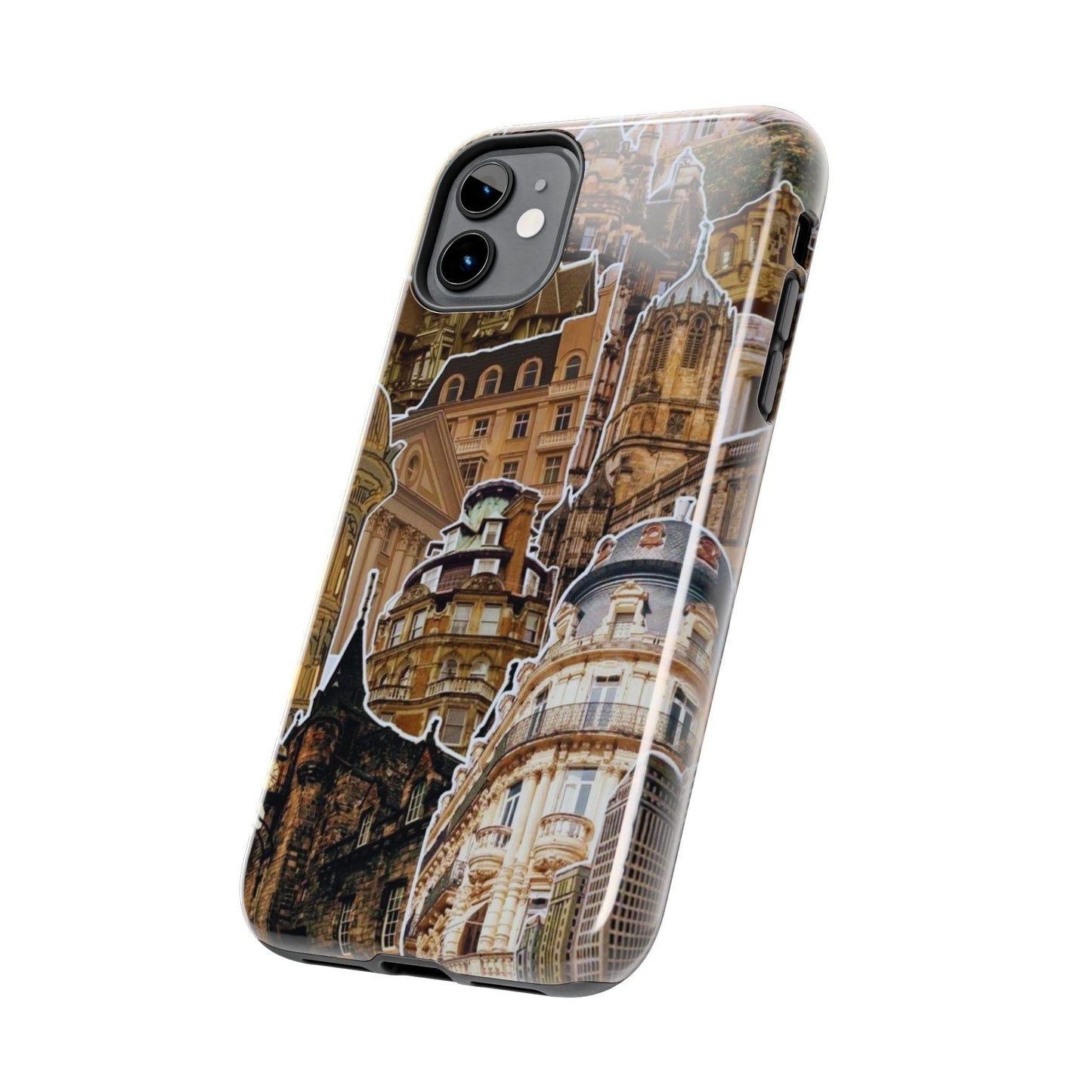 Vintage Architectural Collage iPhone Case – Tough Dual - Layer Protection with Matte Finish - BOGO Cases