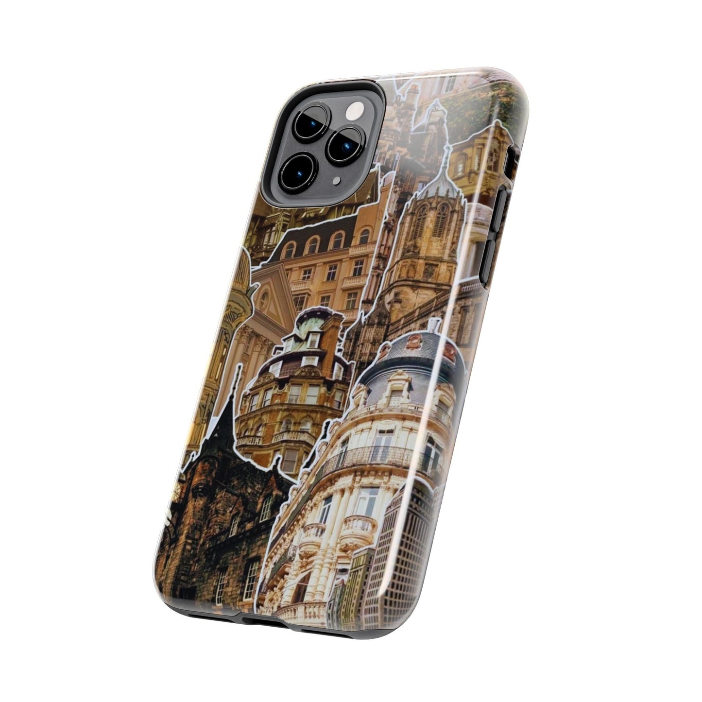 Vintage Architectural Collage iPhone Case – Tough Dual - Layer Protection with Matte Finish - BOGO Cases