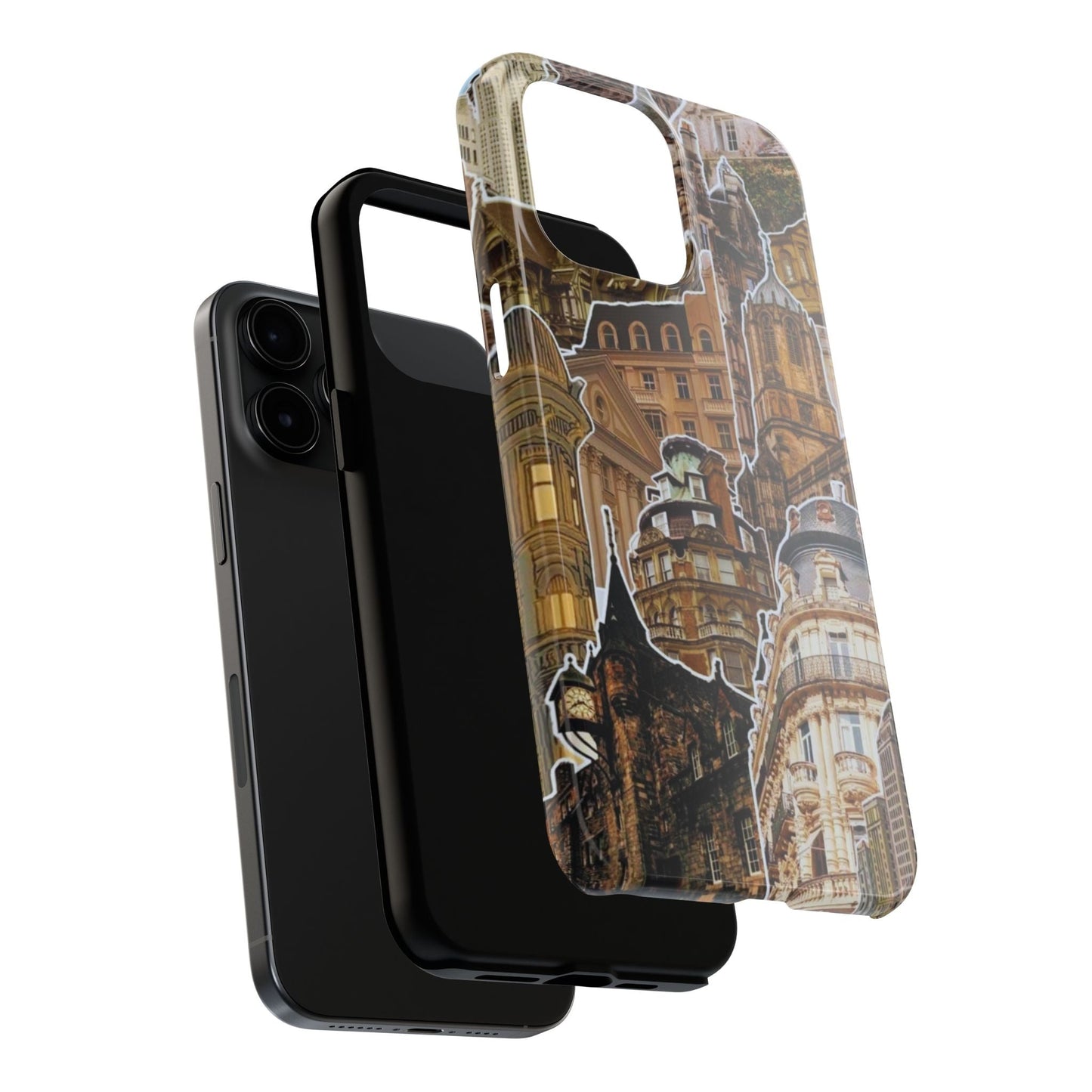Vintage Architectural Collage iPhone Case – Tough Dual - Layer Protection with Matte Finish - BOGO Cases