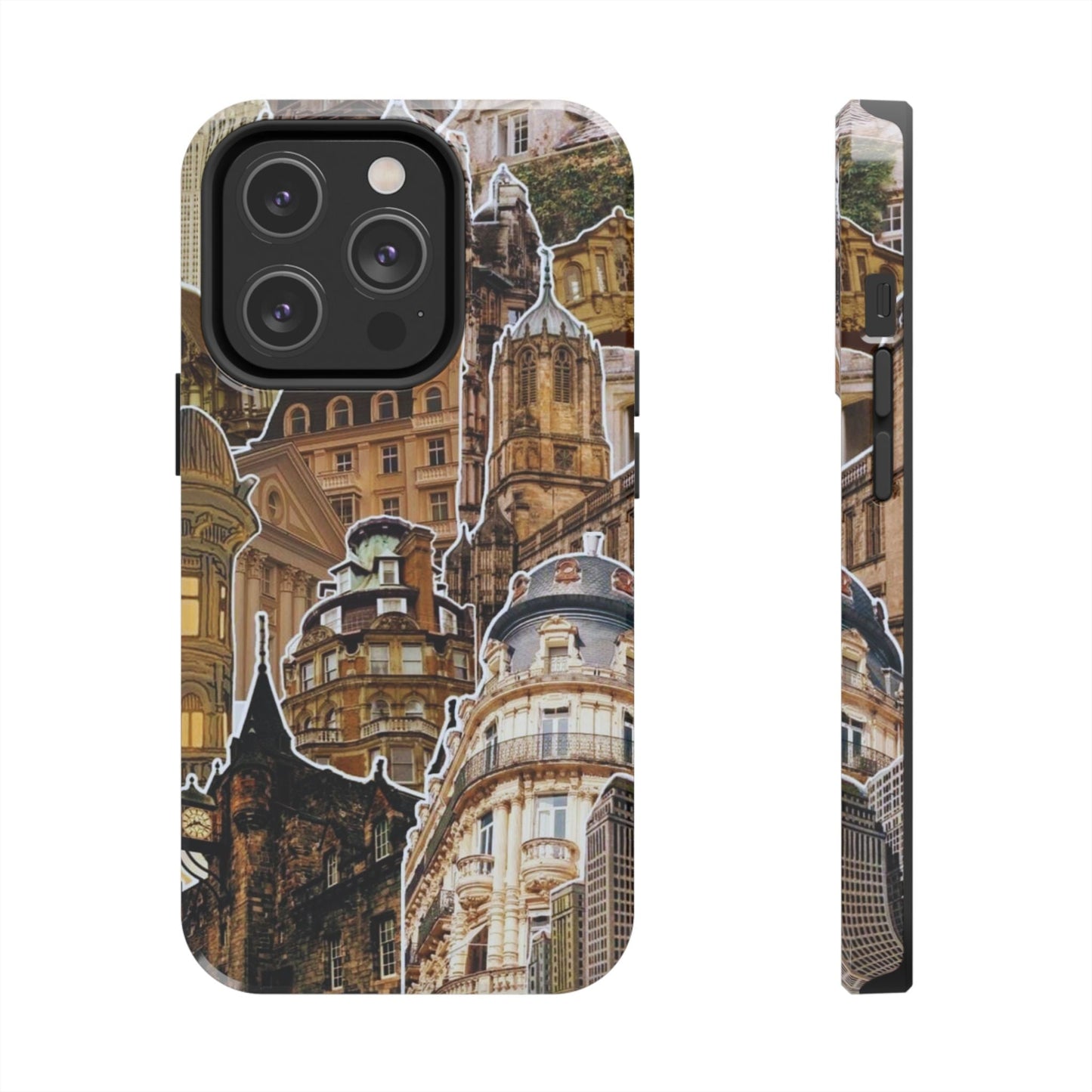Vintage Architectural Collage iPhone Case – Tough Dual - Layer Protection with Matte Finish - BOGO Cases