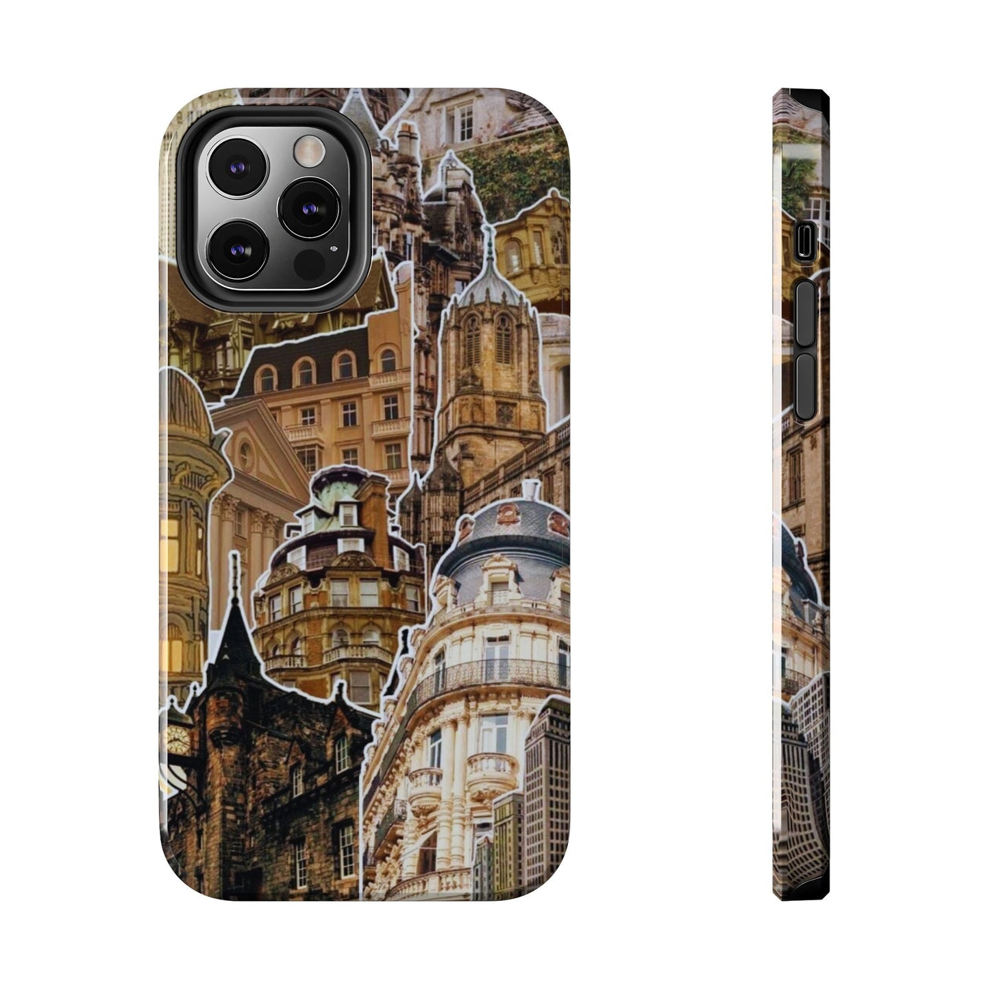 Vintage Architectural Collage iPhone Case – Tough Dual - Layer Protection with Matte Finish - BOGO Cases