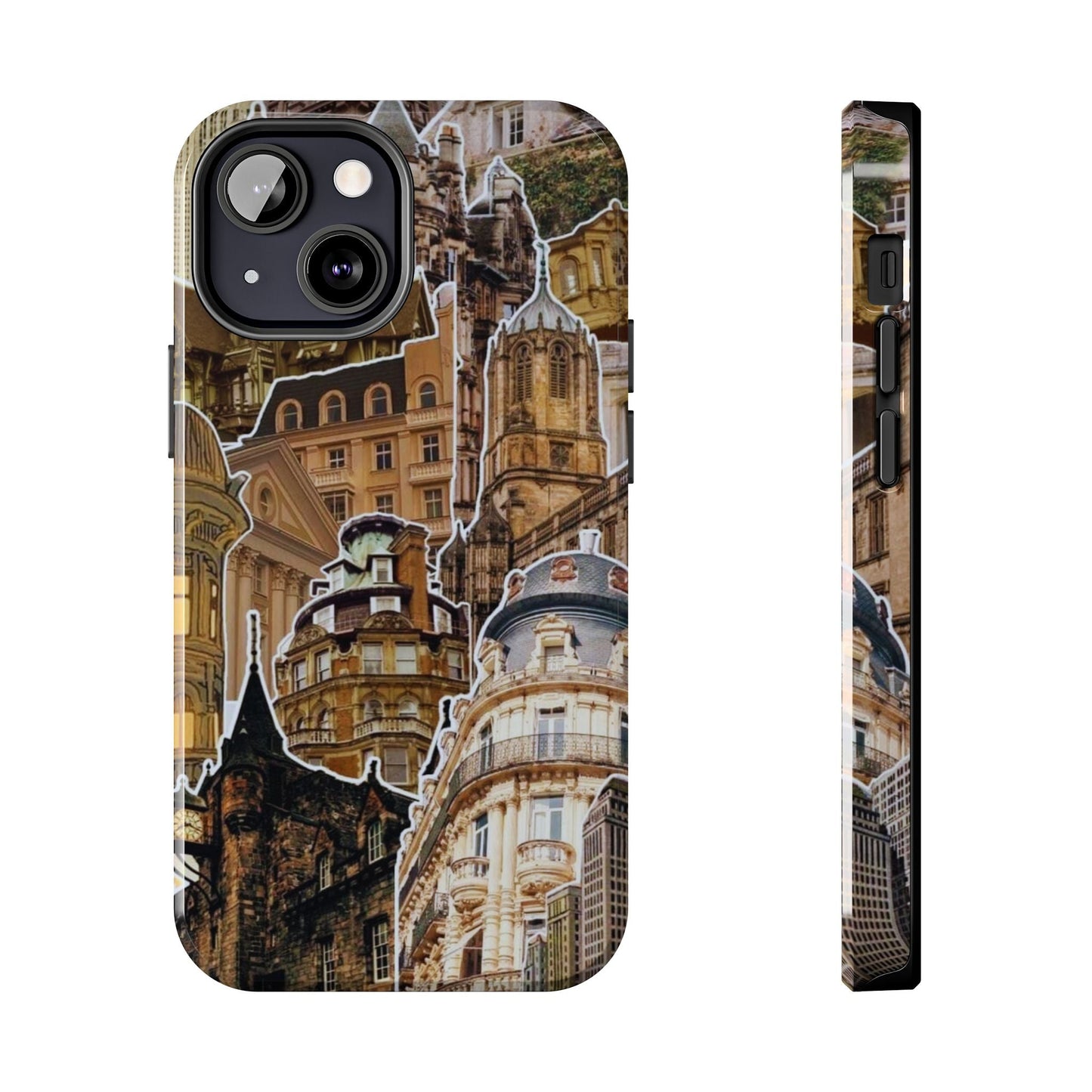 Vintage Architectural Collage iPhone Case – Tough Dual - Layer Protection with Matte Finish - BOGO Cases