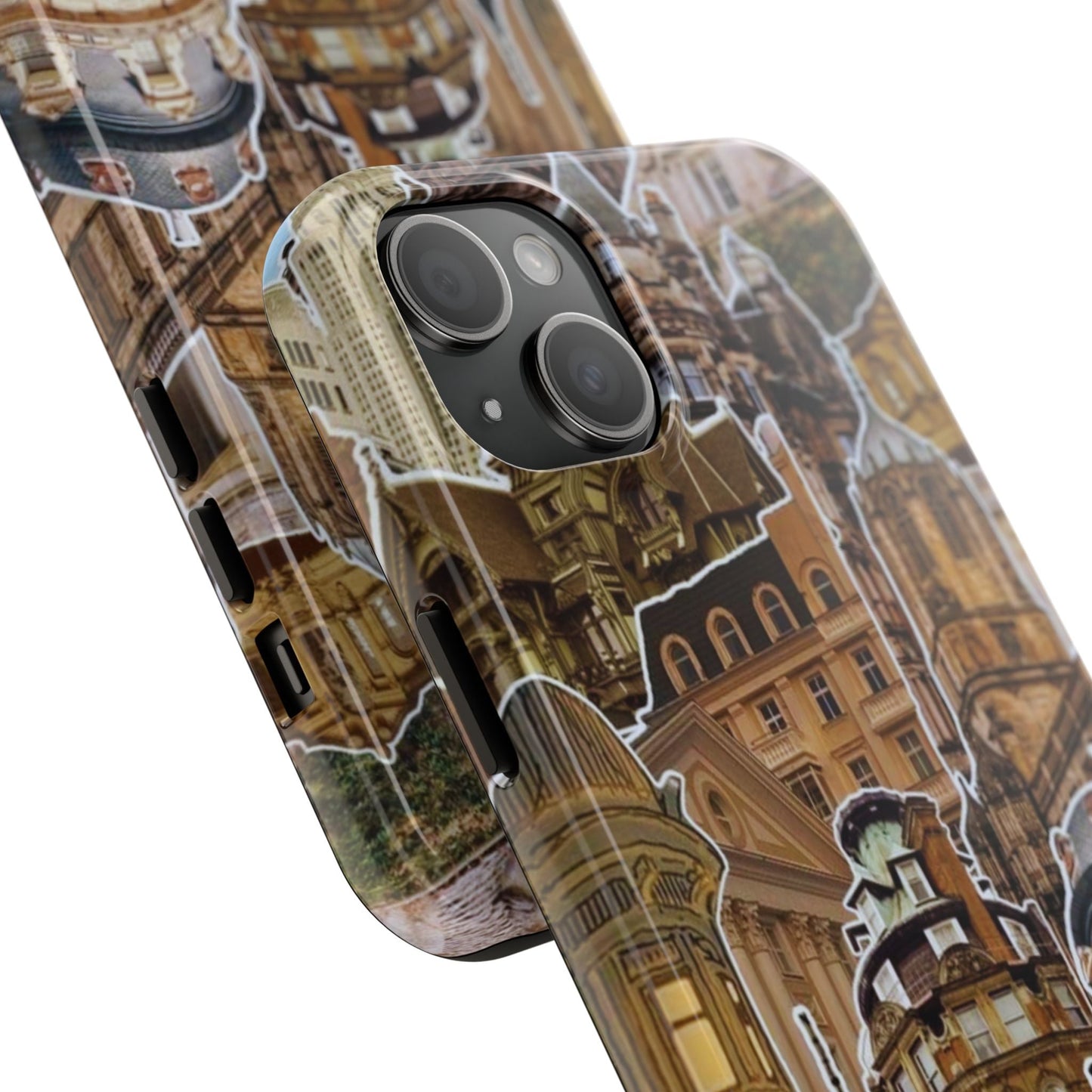 Vintage Architectural Collage iPhone Case – Tough Dual - Layer Protection with Matte Finish - BOGO Cases