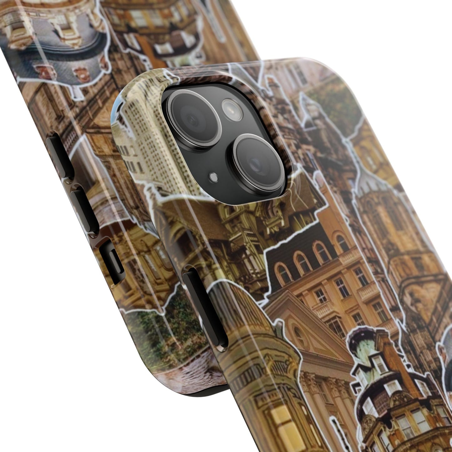 Vintage Architectural Collage iPhone Case – Tough Dual - Layer Protection with Matte Finish - BOGO Cases
