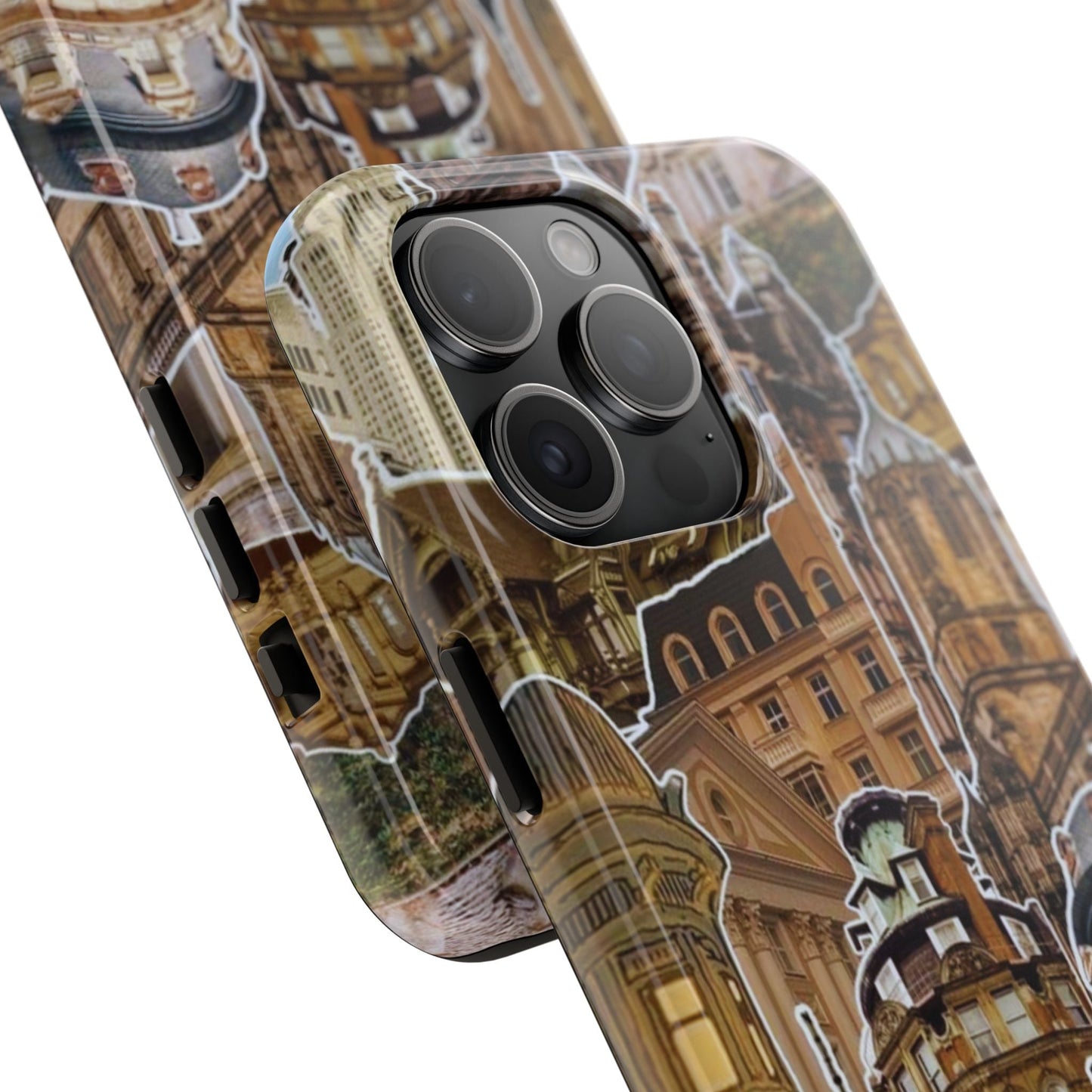 Vintage Architectural Collage iPhone Case – Tough Dual - Layer Protection with Matte Finish - BOGO Cases
