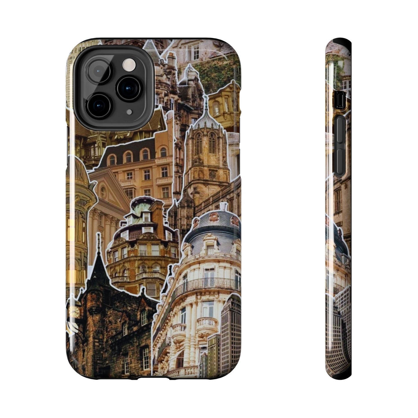 Vintage Architectural Collage iPhone Case – Tough Dual - Layer Protection with Matte Finish - BOGO Cases