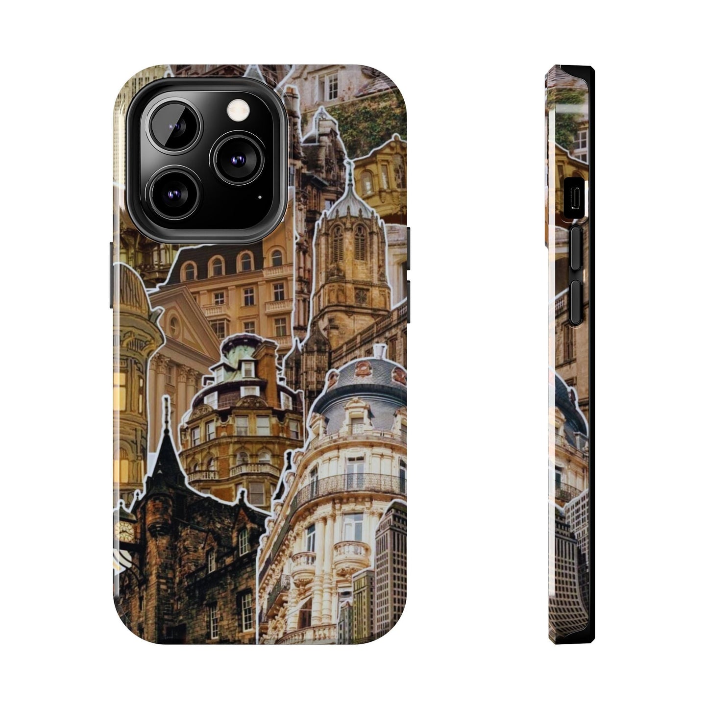 Vintage Architectural Collage iPhone Case – Tough Dual - Layer Protection with Matte Finish - BOGO Cases