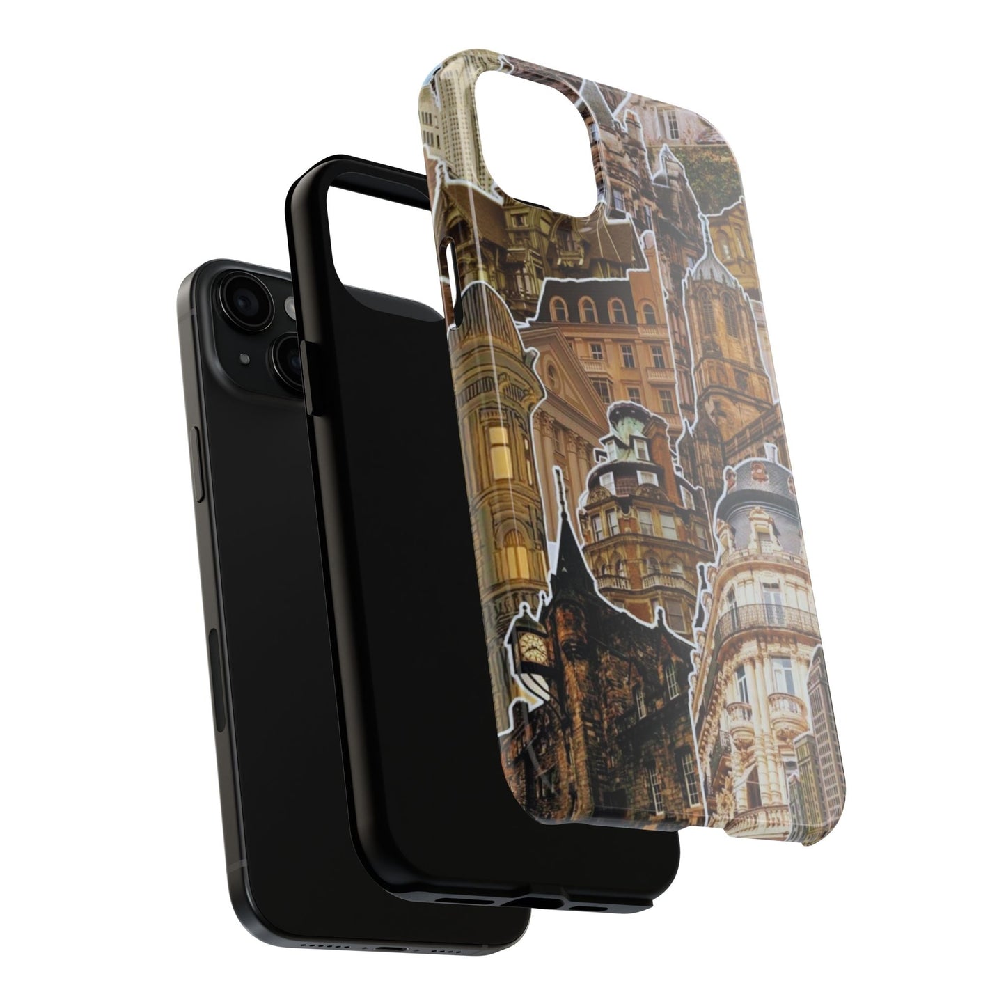 Vintage Architectural Collage iPhone Case – Tough Dual - Layer Protection with Matte Finish - BOGO Cases