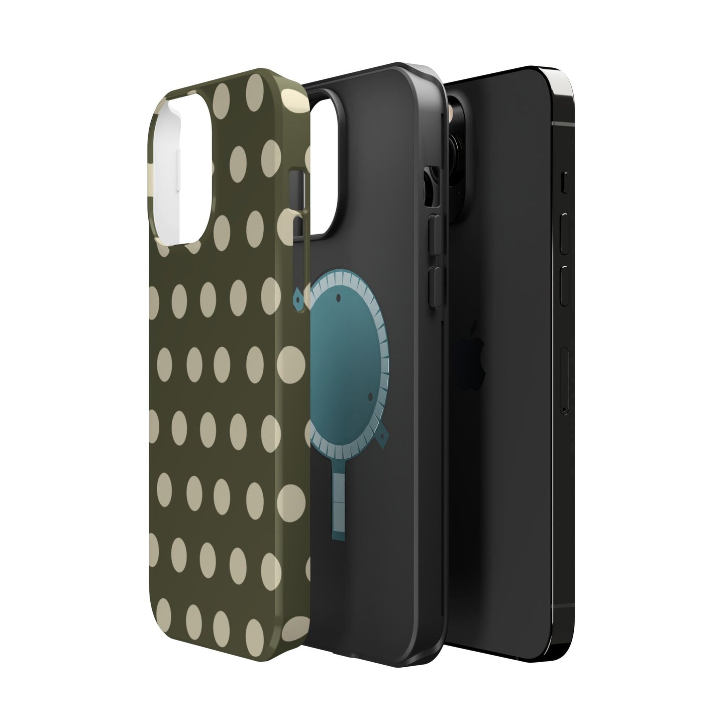 Vintage Green & Cream Polka Dots – MagSafe iPhone Case - BOGO Cases