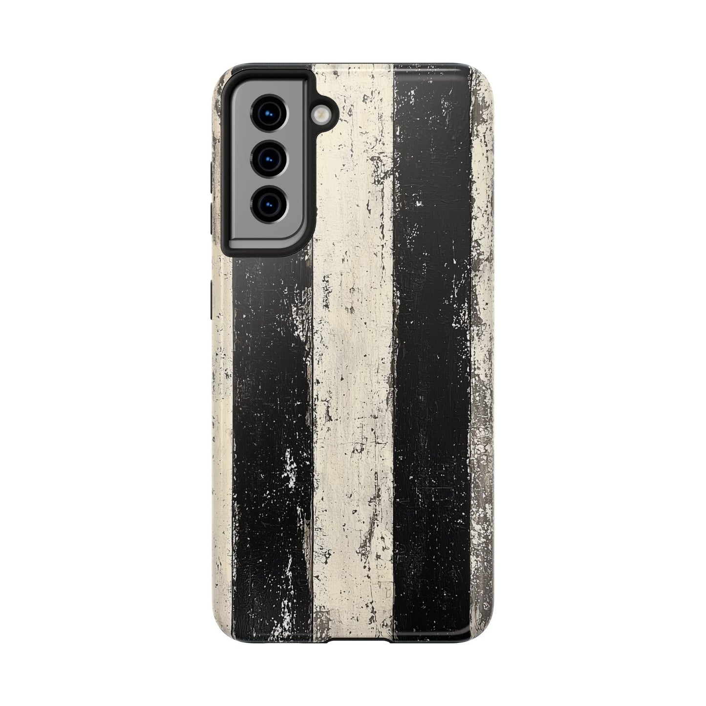 Vintage Vertical Stripe Samsung Galaxy Case - Black & White Grunge Design - BOGO Cases