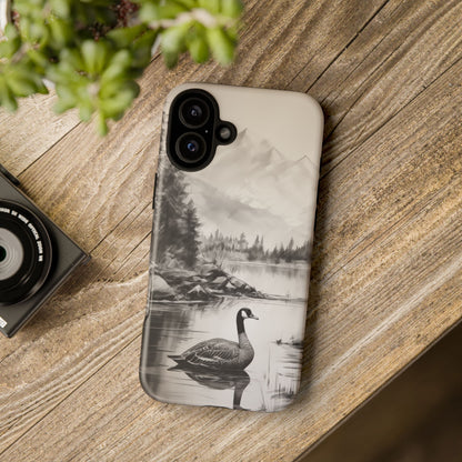 Canadian Goose Phone Case - Charcoal Sketch Design!