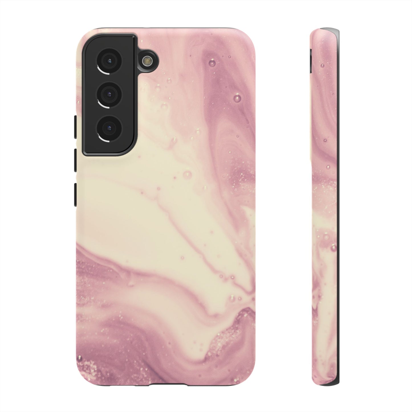 Blush Marble Glow – Samsung Galaxy Case with Rose Gold Swirl Design