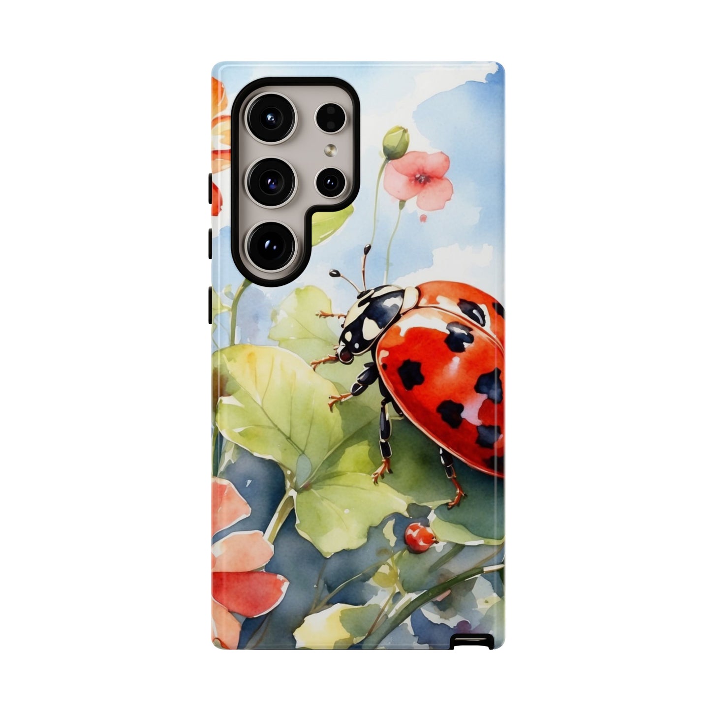 Watercolor Ladybug & Poppy Fields - Samsung Galaxy Case